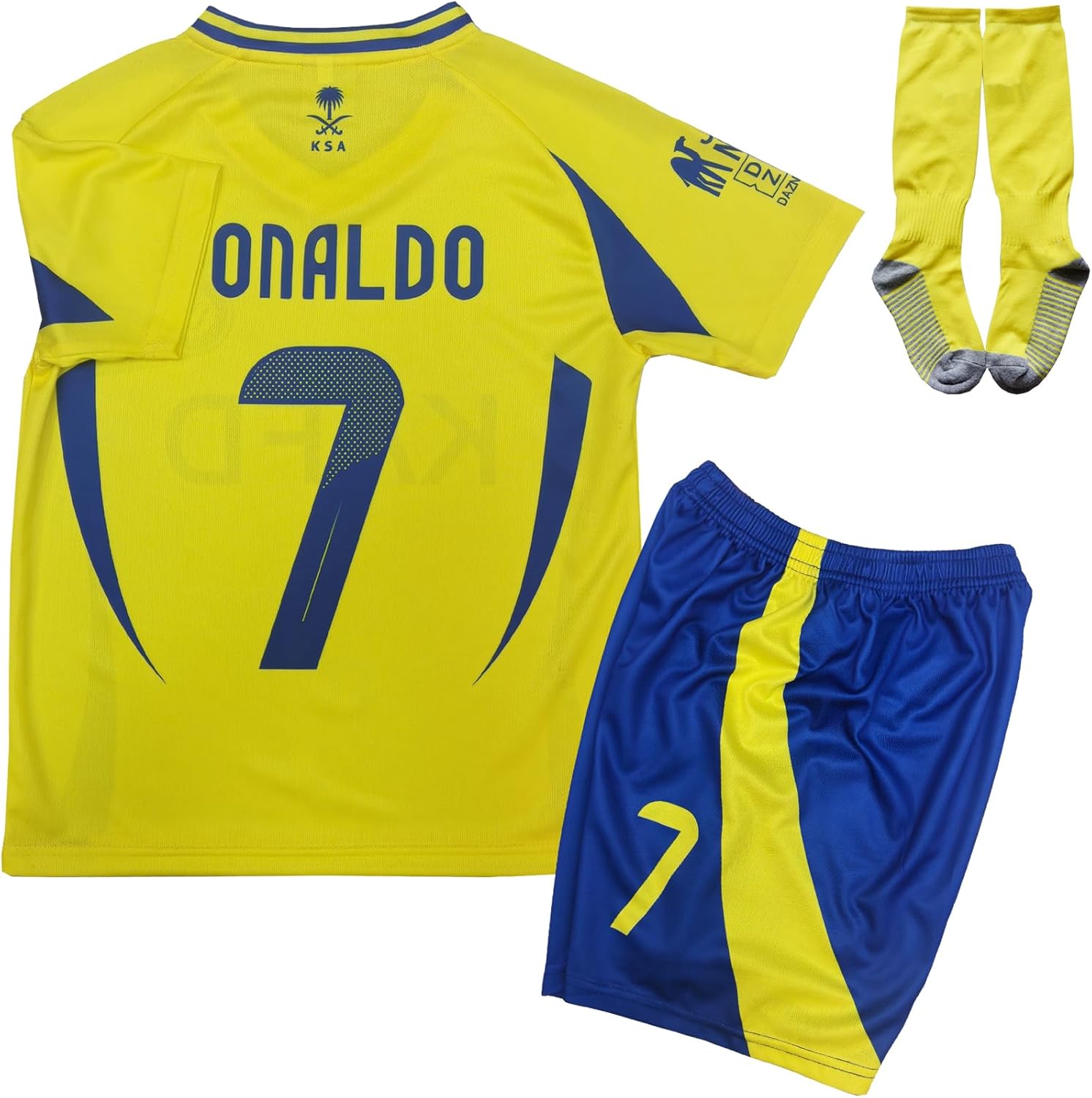 Sir Henry Nassr Riyadh Al Home #7 2024/2025 Kids Soccer Jersey/Shorts/Socks Gift Set for Fans Youth Sizes
