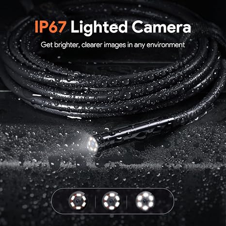 DEPSTECH 50FT Endoscope Camera, 5 IPS Screen Triple Lens Inspection Camera