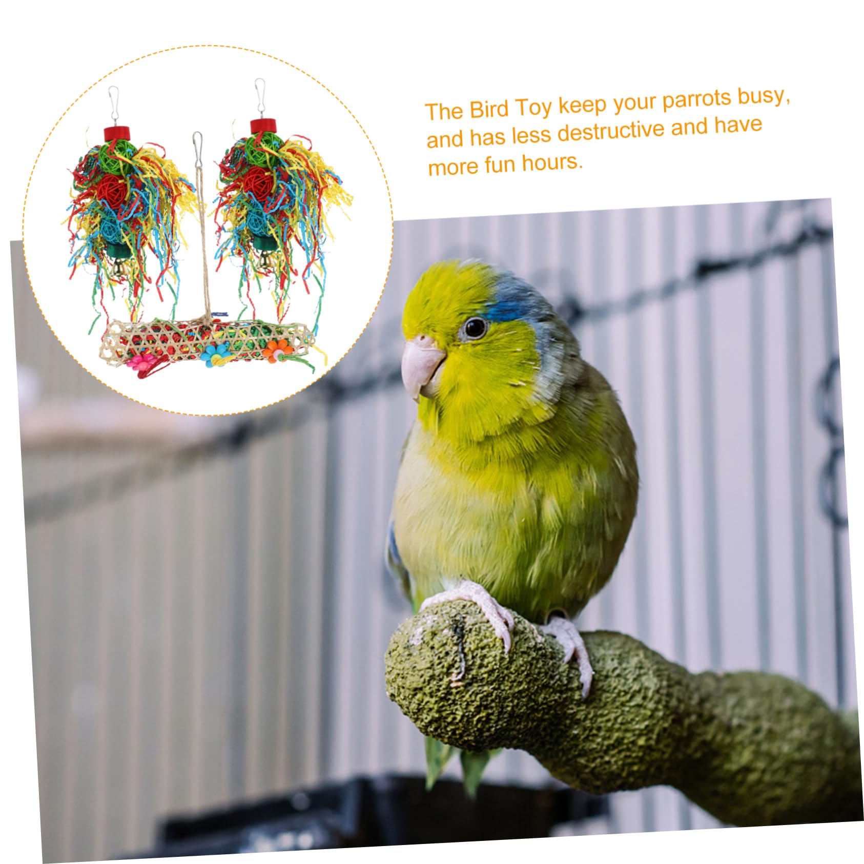 POPETPOP 15 Pièces Jouet Perroquet Fournitures pour Animaux Oiseau Suspendu Jouet Grand pour Oiseaux Joli des Oiseaux ustensiles de cône Provisions Combinaison Bois