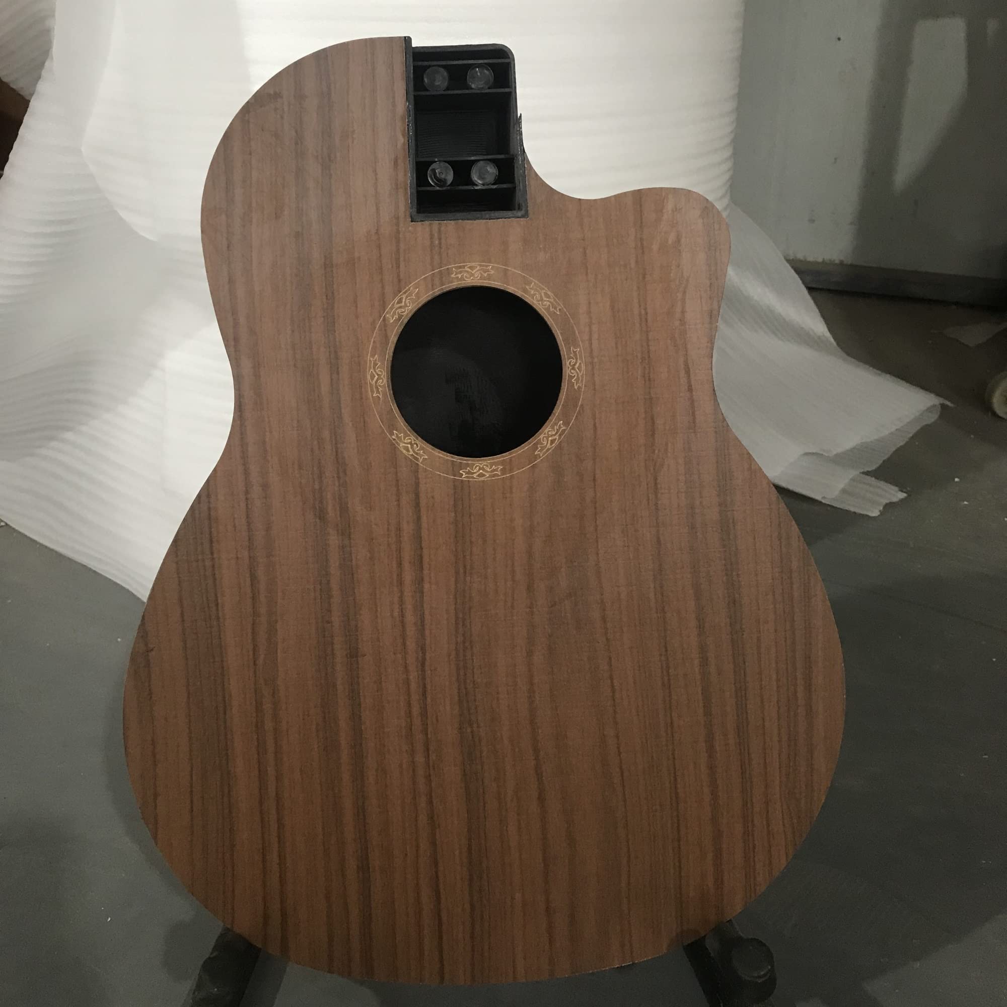 FLFL 1 Pz 39 Pollici Guitar Acoustic Body 6 Corde Torna Indietro Design Cutaway Pannello Guitarra Guitarra Kit Chitarra incompiuto