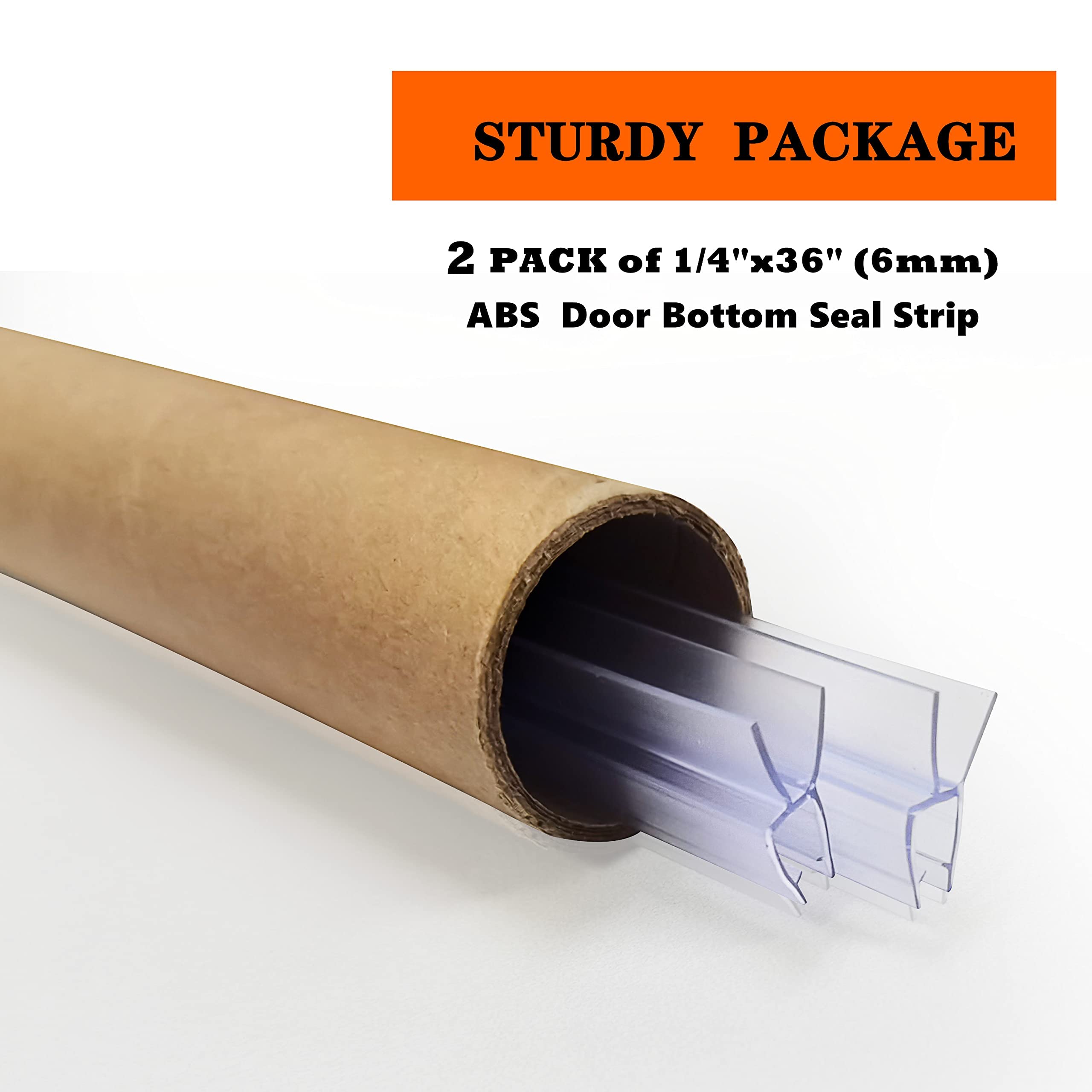 HTLOTUS Frameless Shower Door Bottom Seal 2-Pack Think 1/4'' Long 36 ...