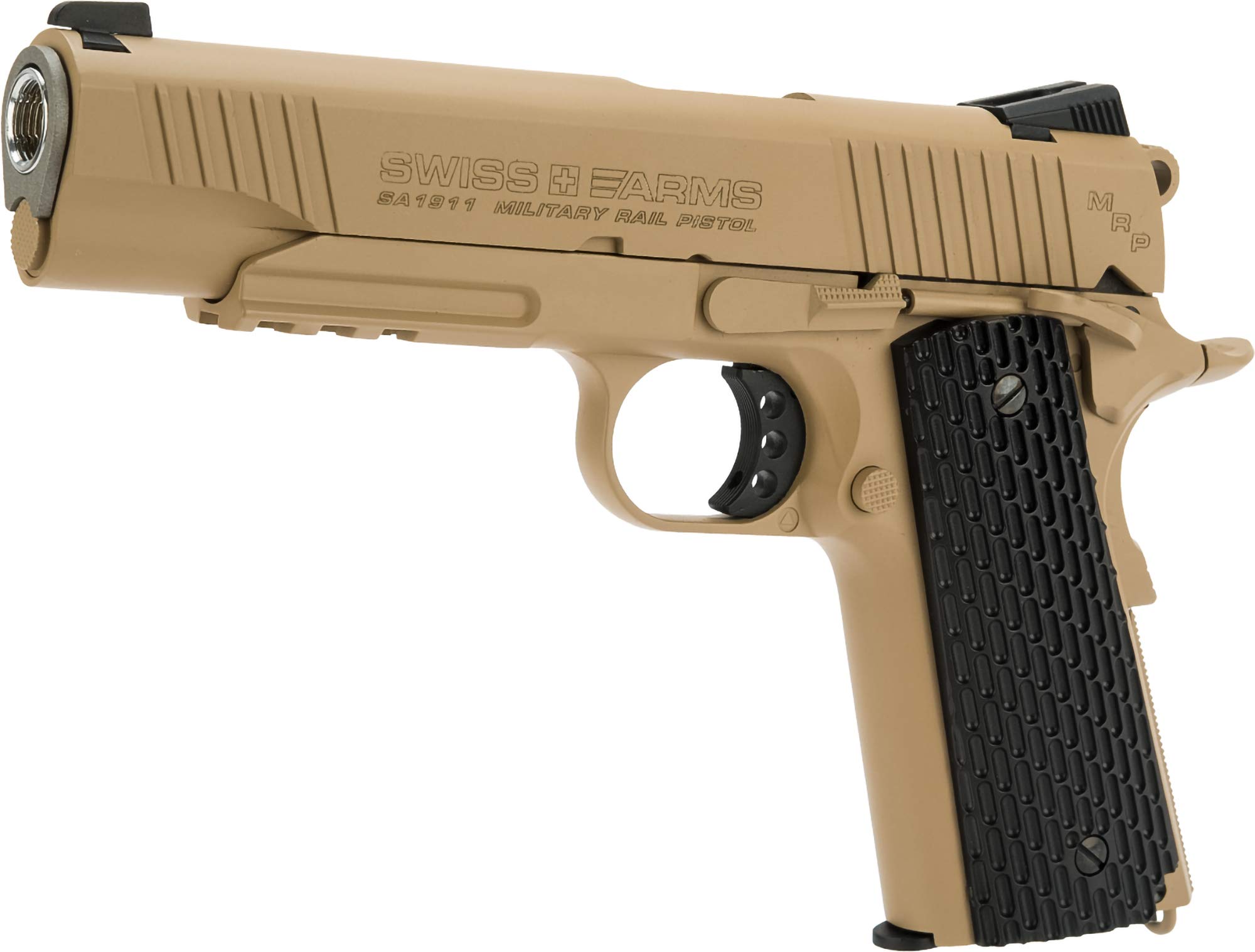 Evike Airguns - Swiss Arms SA 1911 MRP CO2 Powered Blowback 4.5mm Air Pistol (Color: Tan)