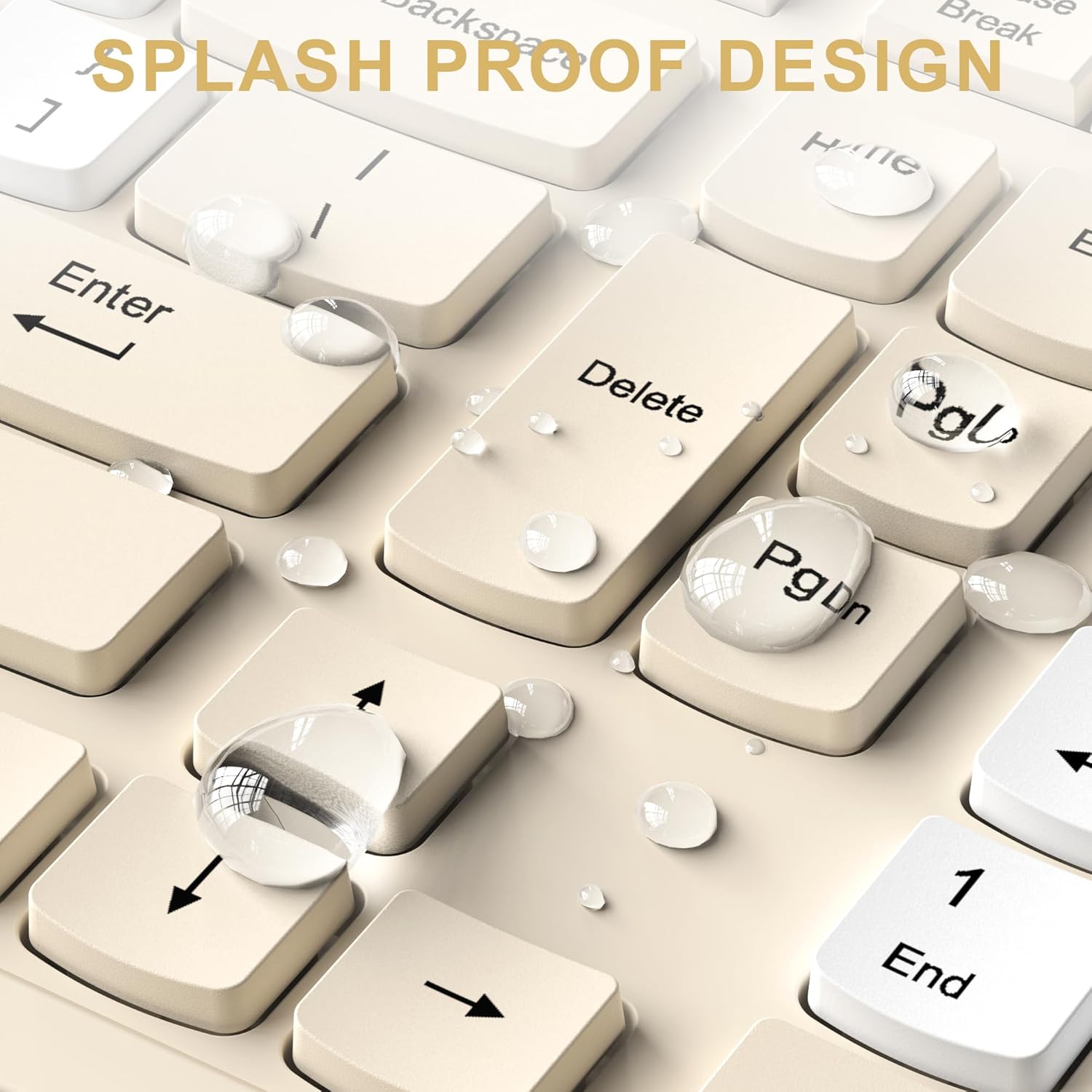 Silent Wireless Keyboard and Mouse Combo, Full-Sized Wireless Keyboard and Adjustable DPI Mouse, 2.4GHz USB Receiver, Keyboard and Mouse for PC, Windows, MAC, Desktop, Laptop(Latte-Color B) - Image 8