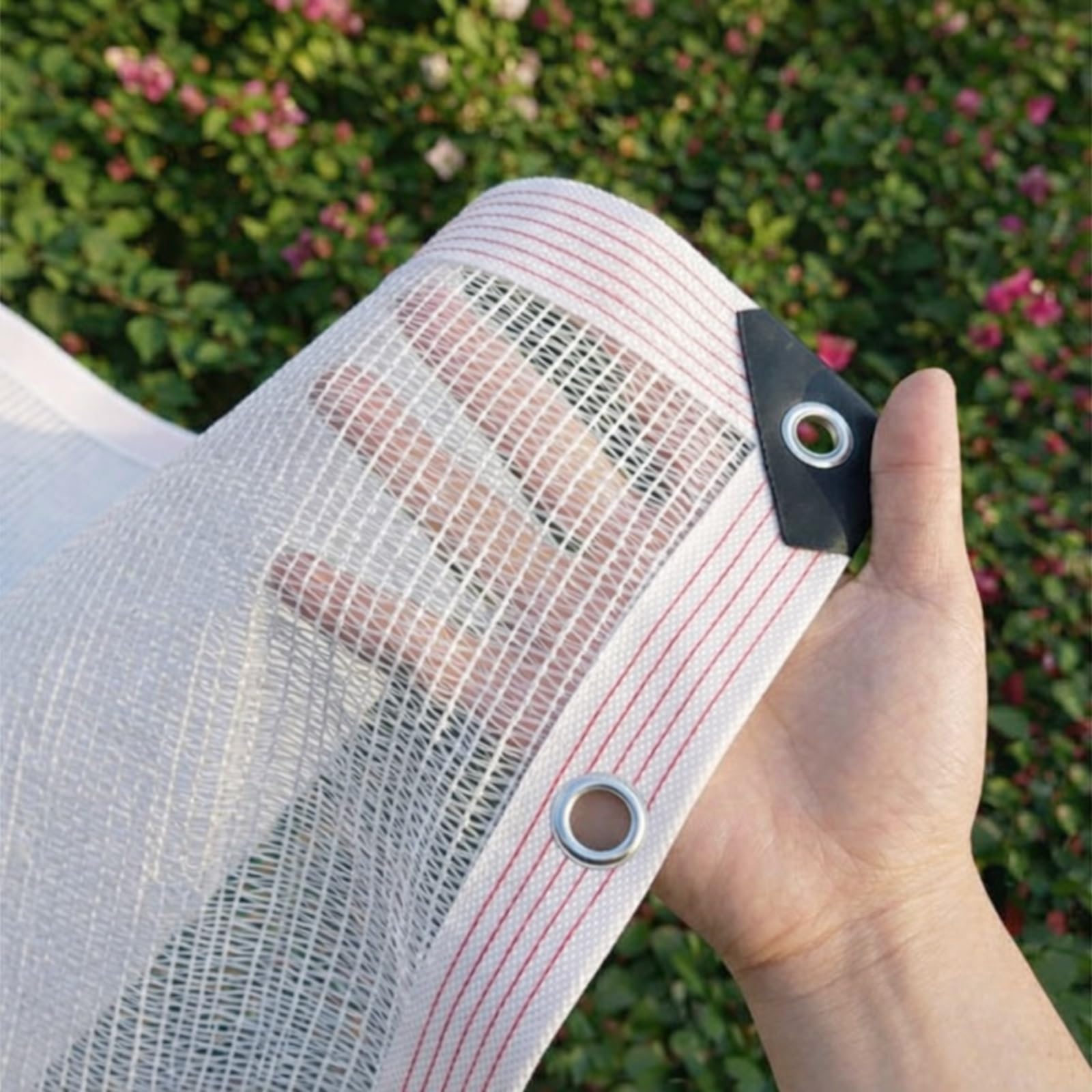 Malla de protección UV 90 % transpirable, para balcón, malla antigranizo para jardín, pérgola, diseño de ojales, tamaño 4 x 10 m