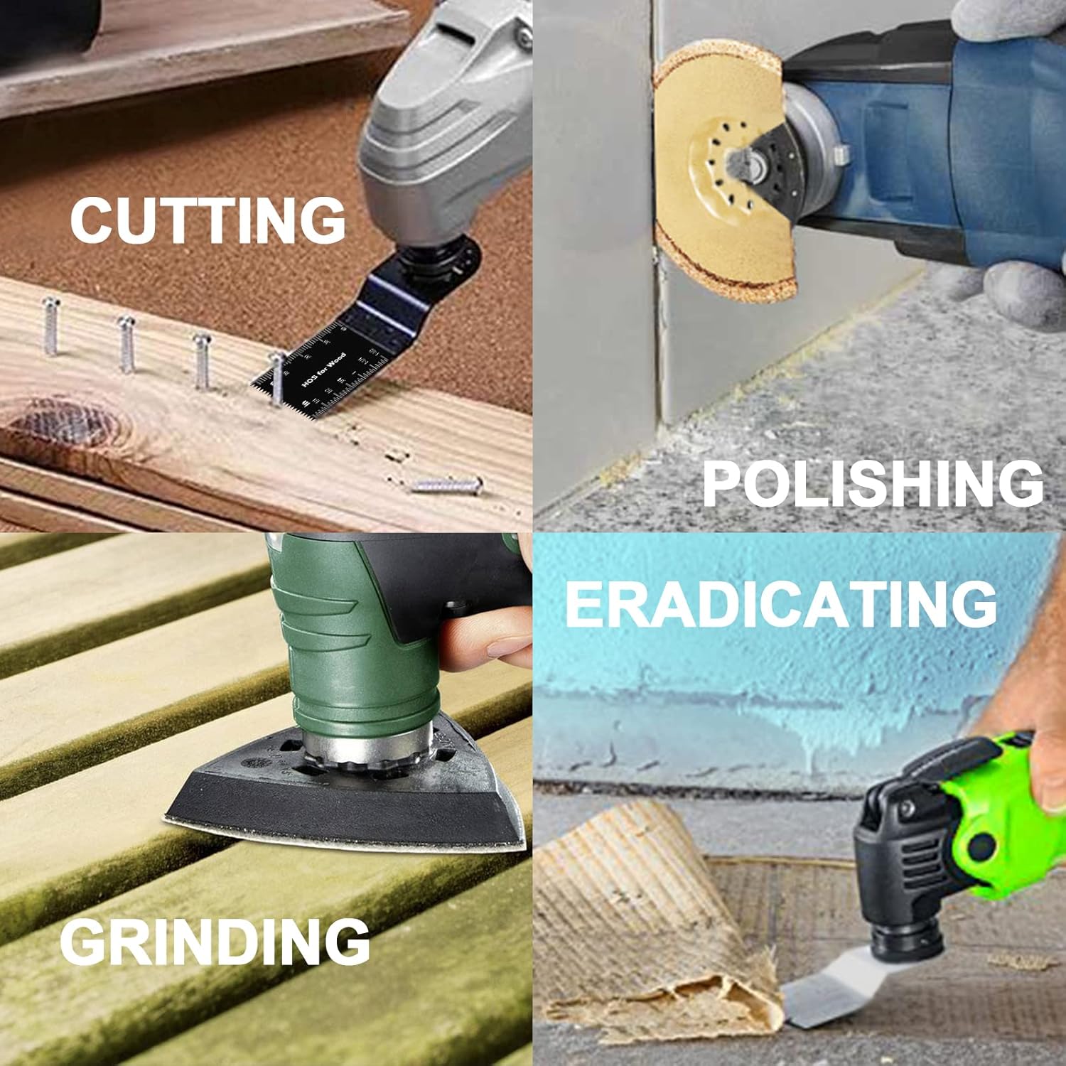 81Pcs Oscillating Saw Blade Kit,Quick Release Oscillating Tool Blades with Sandpaper Bi-Metal Multitool Blade for Wood Metal Plastic Multi Tool Blades Accessories