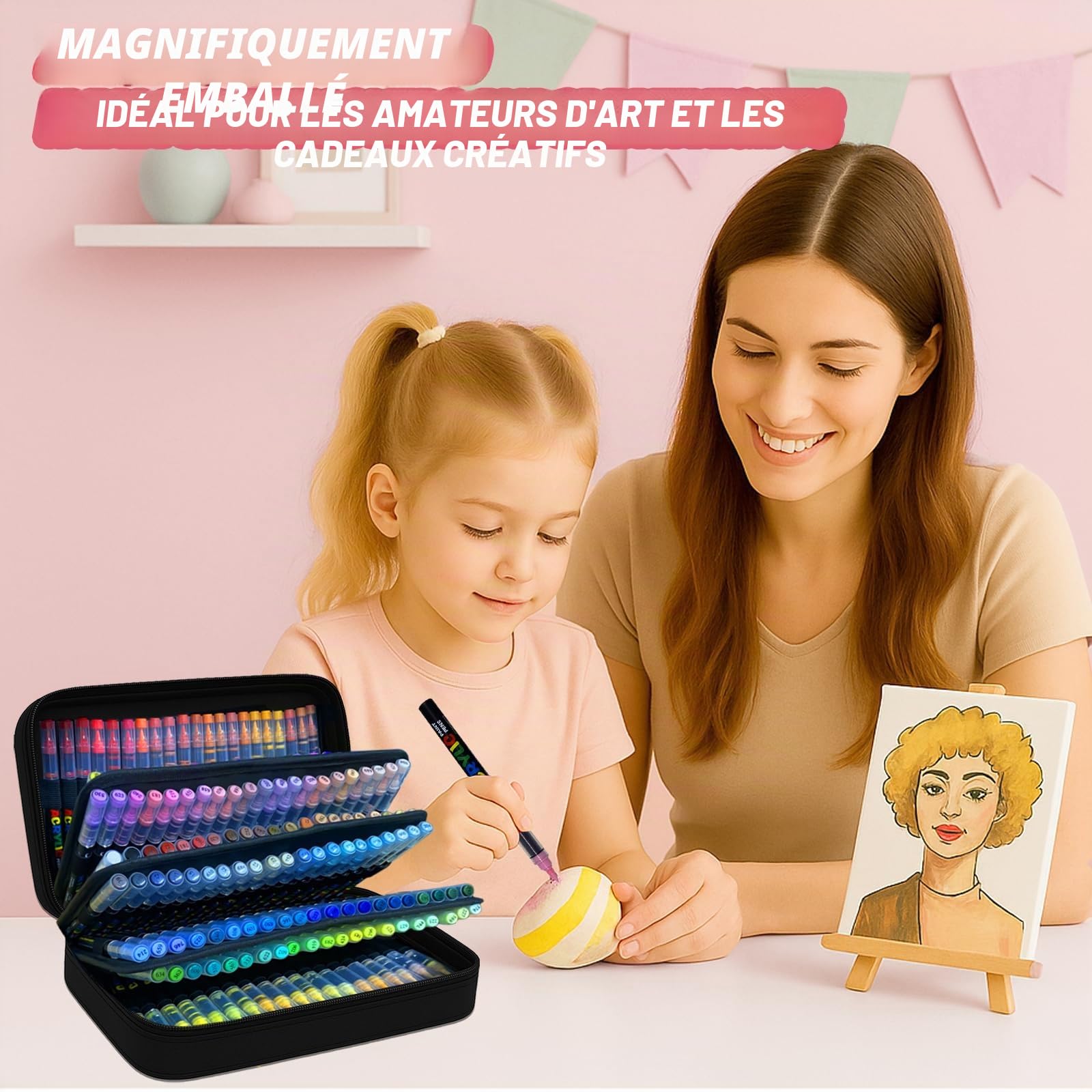 168 Marqueurs Acryliques, Pointe Pinceau 1-5 mm, Coffret Cadeau et Sac
