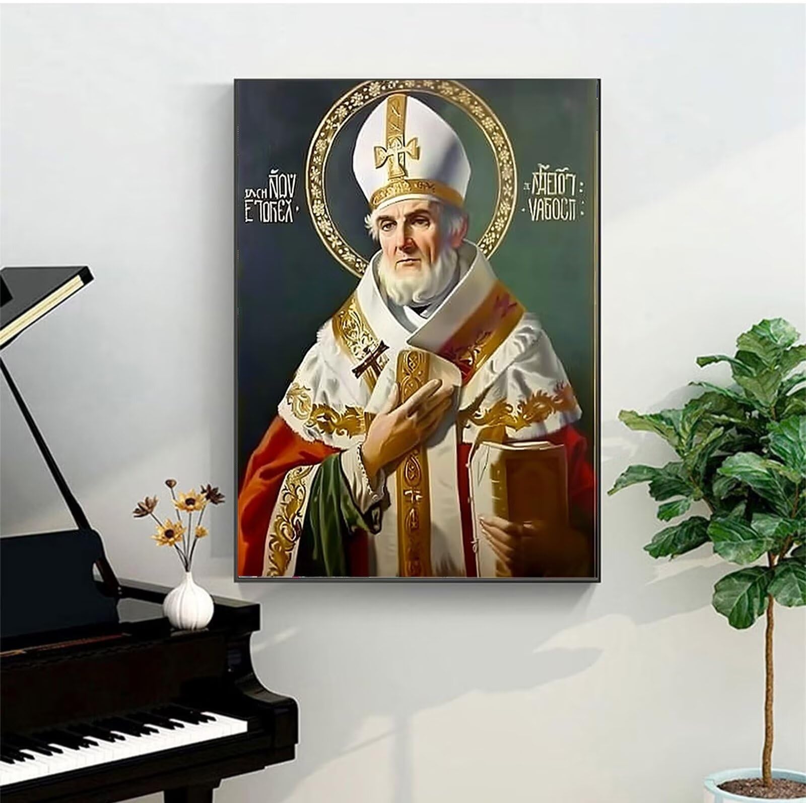 Peepezo Dipingere con i numeri, per adulti, Vescovo, set fai da te per adulti, pittura con i numeri, XXL, Cerimonia, pittura a mano, kit oleoso, tela senza pieghe 60x80cm (Con Scatola)