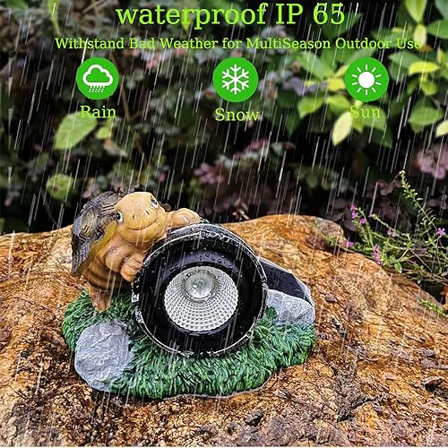Miniatura 7 de SSCDFDC Luces de paisaje de jardín con estatuas de tortuga, luces solares para decoración al aire libre, luces LED superbrillantes e impermeables