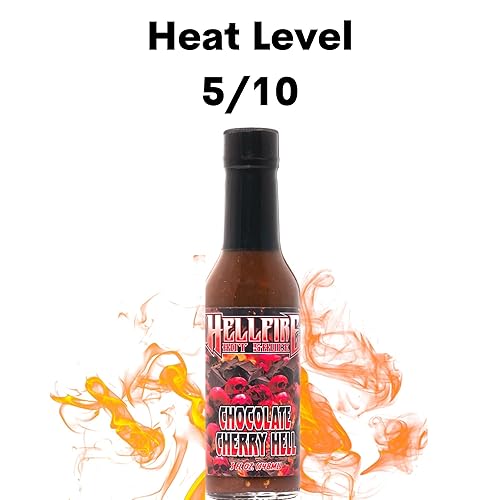 Miniatura 3 de Hellfire Hot Sauce Chocolate Cherry Hell - Salsa picante de postre gourmet con fruta y chocolate, 5 onzas