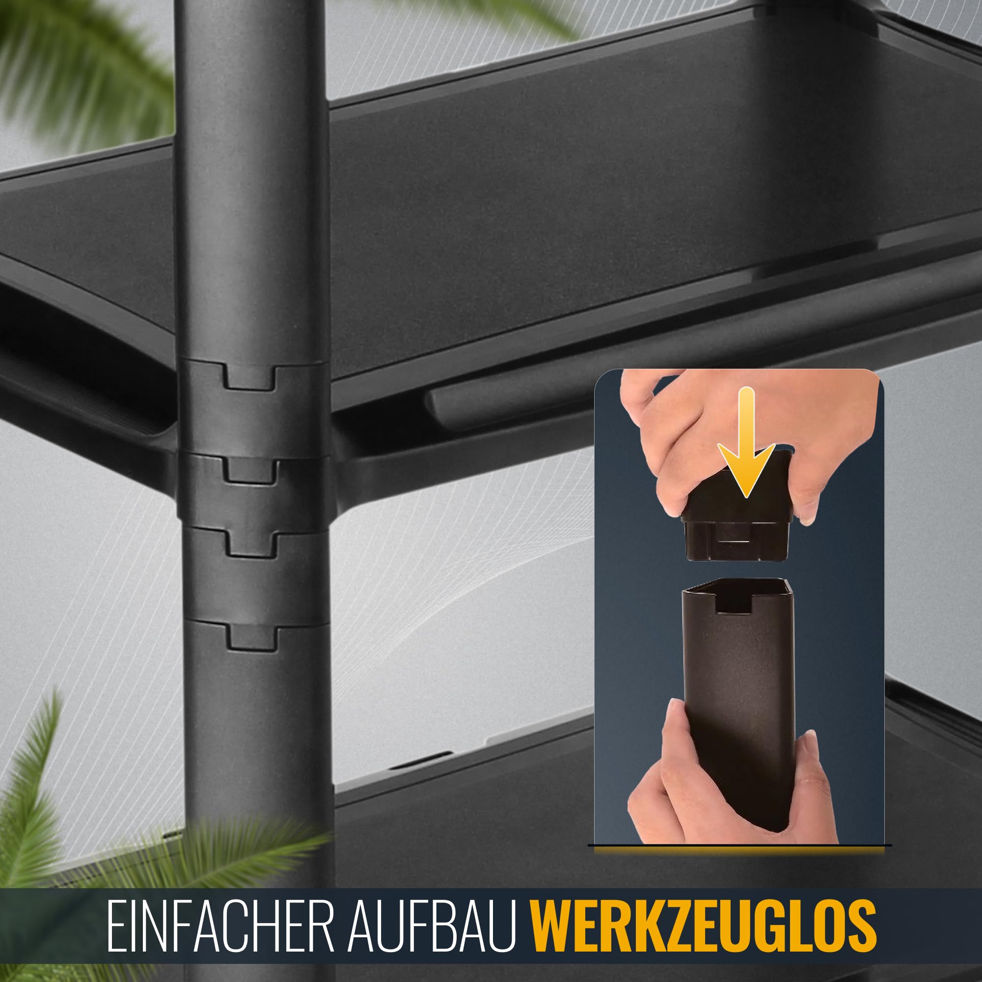 RICOO Rollcontainer mit Schubladen Schreibtisch schwarz WM5-L Rollwagen Schubladenelement modular Rollschrank schmal Bürocontainer Allzweckwagen Druckertisch