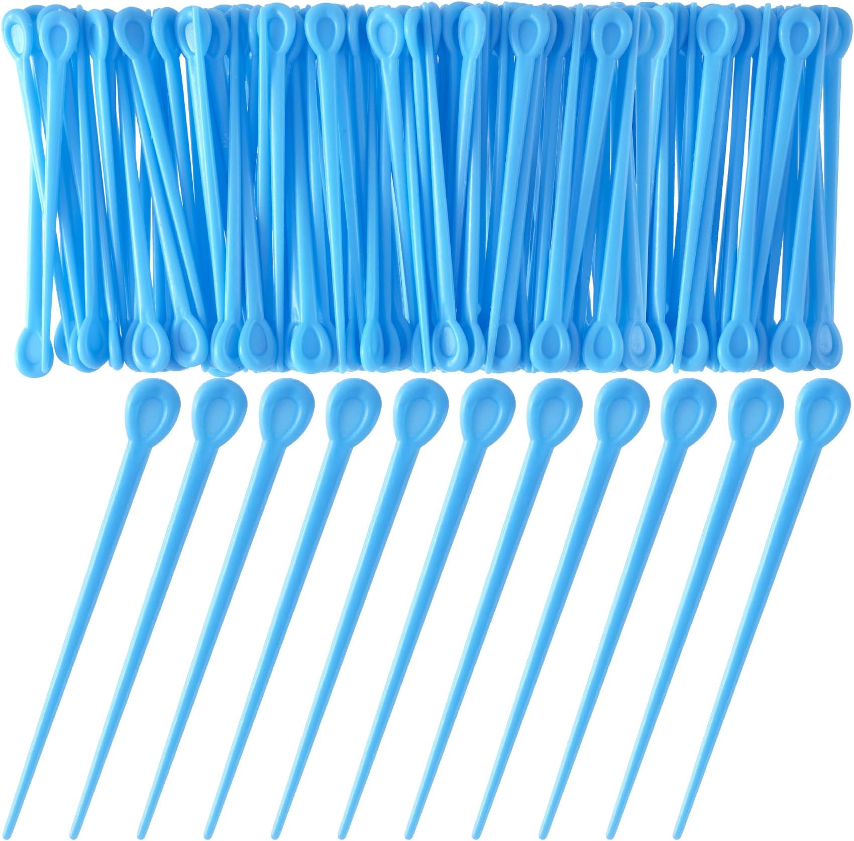 100pcs Brush Roller Pick, Plastic Hair Roller Locking Tools, Hair Curler Pin Rod Crochet Accessories for Woman Styling Accessories- Blue