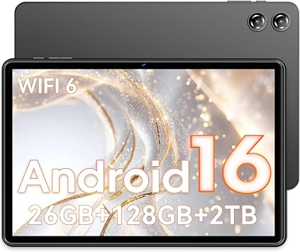 Tablet 10 inch, Android 16 Tablet, 26GB RAM 128GB ROM 2TB Expand Computer Tablets, Octa-core Processor 7000mAh Battery, 1280x800 IPS Touch Screen, 2+5MP Dual HD Camera,Bluetooth WiFi Tablets PC