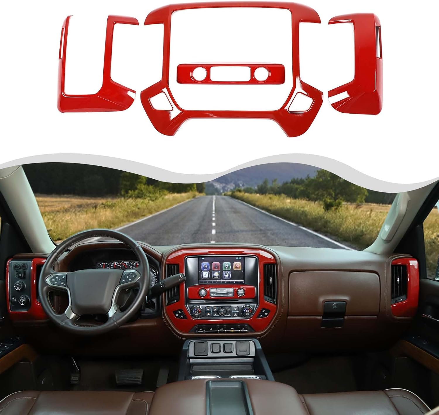 HTHE Center Console Dashboard Panel Cover Trim Dash Panel Cover Compatible with