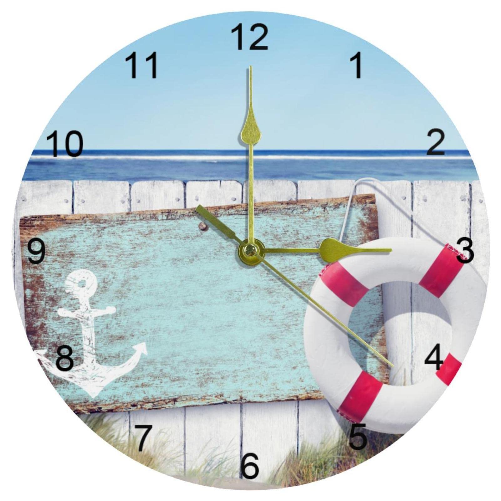 Horloge murale silencieuse à quartz de 25,4 cm avec mécanisme à piles sans tic-tac