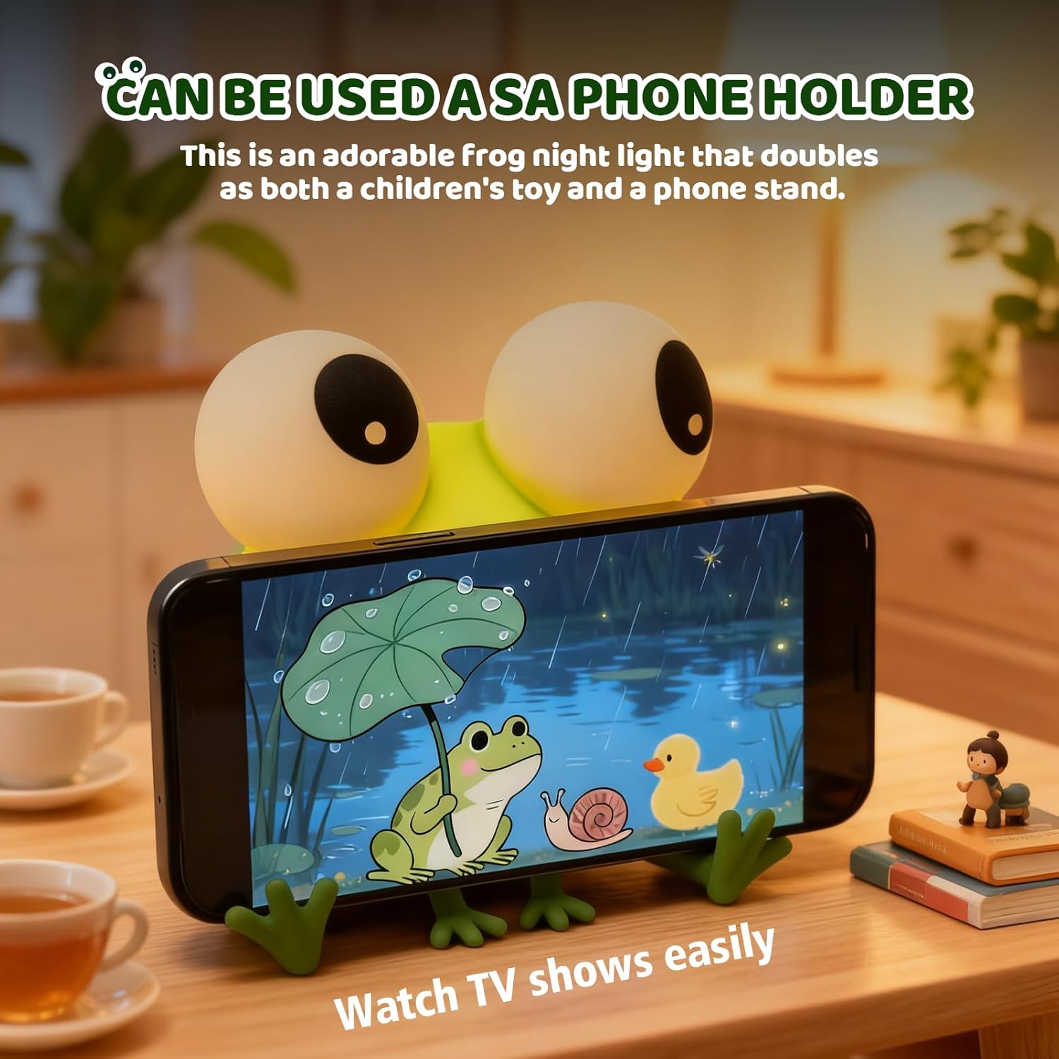 Frog Night Light with Timer Dimmable 3 Brightness 7 Colors Kawaii Frog Lamp Warm Sleep Aid USB Rechargeable Portable Night Lamp Decor for Girl Boy Nursery/Bedroom/Desk/Office