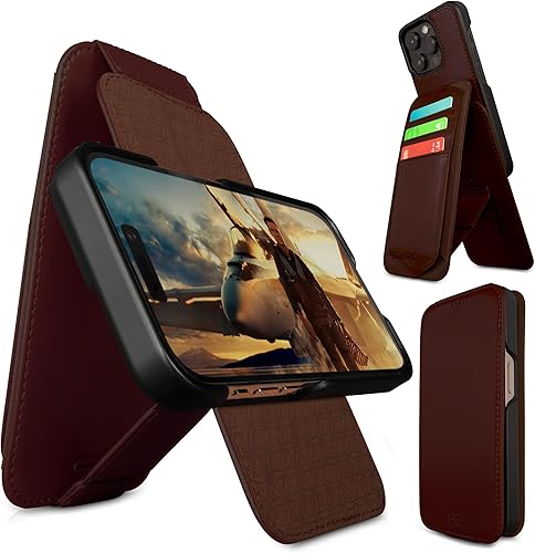 Miniatura 9 de Dreem Fibonacci Flip 14 Pro Max - Funda tipo cartera para iPhone, piel vegana, desmontable, con protección RFID y compatible con MagSafe, funda de