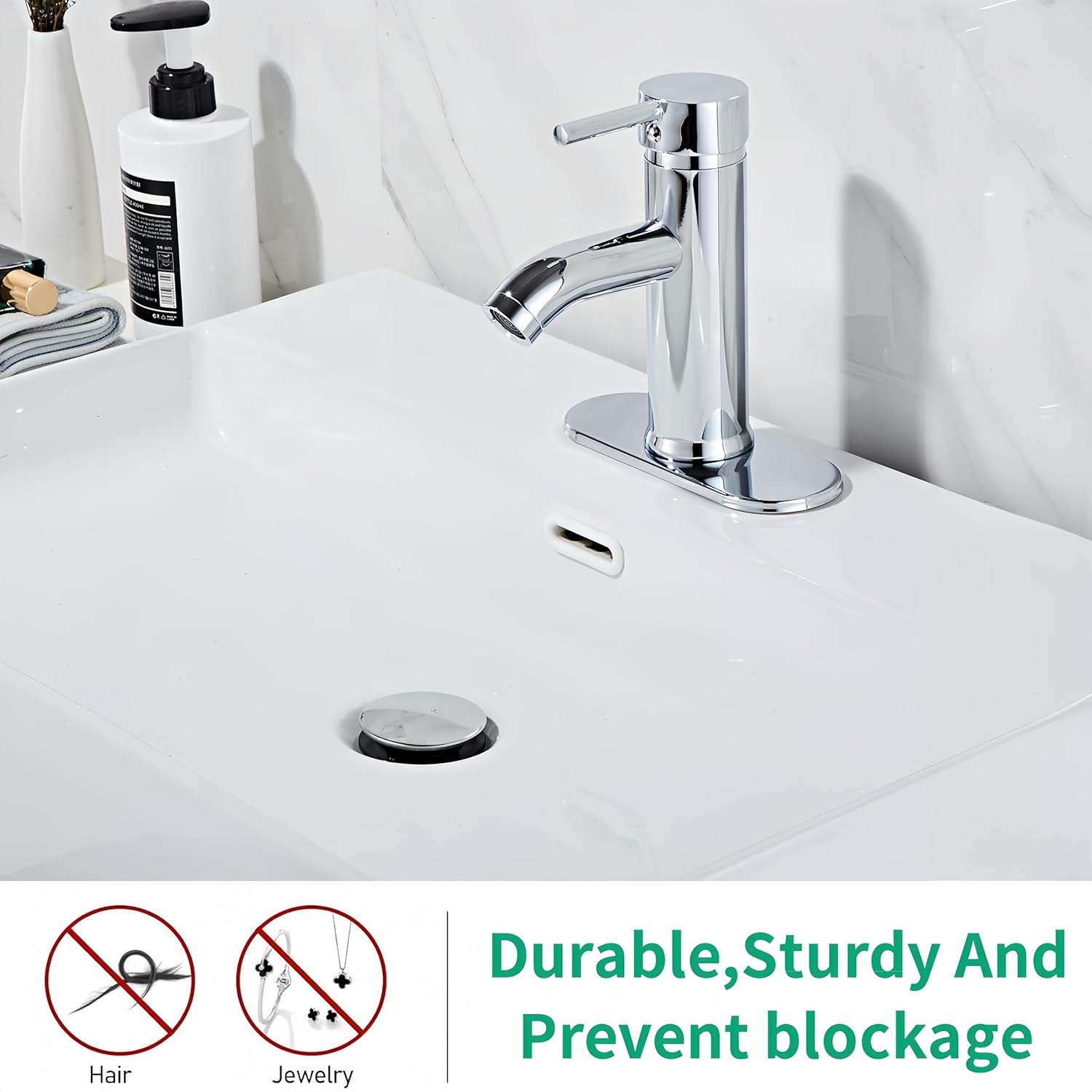 Chrome Bathroom Sink Vanity Faucet Single Handle Modern RV Faucet Deck Mount 1 Hole or 3 Holes - Image 4