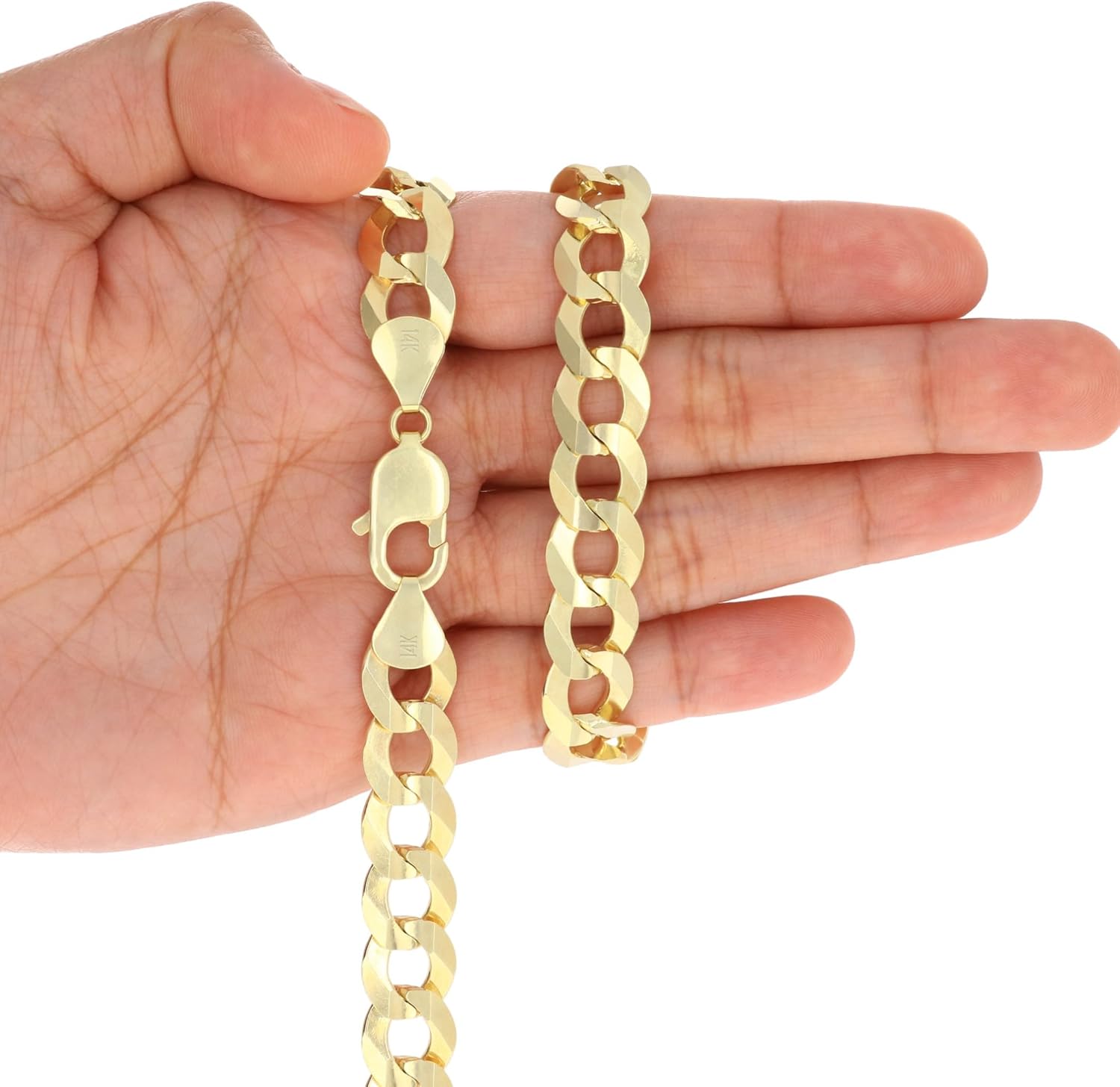 Nuragold 14k Real Yellow Gold Solid Cuban Curb Link 11.5mm Chain Necklace (20"-30") Italian Jewelry for Men - Image 8