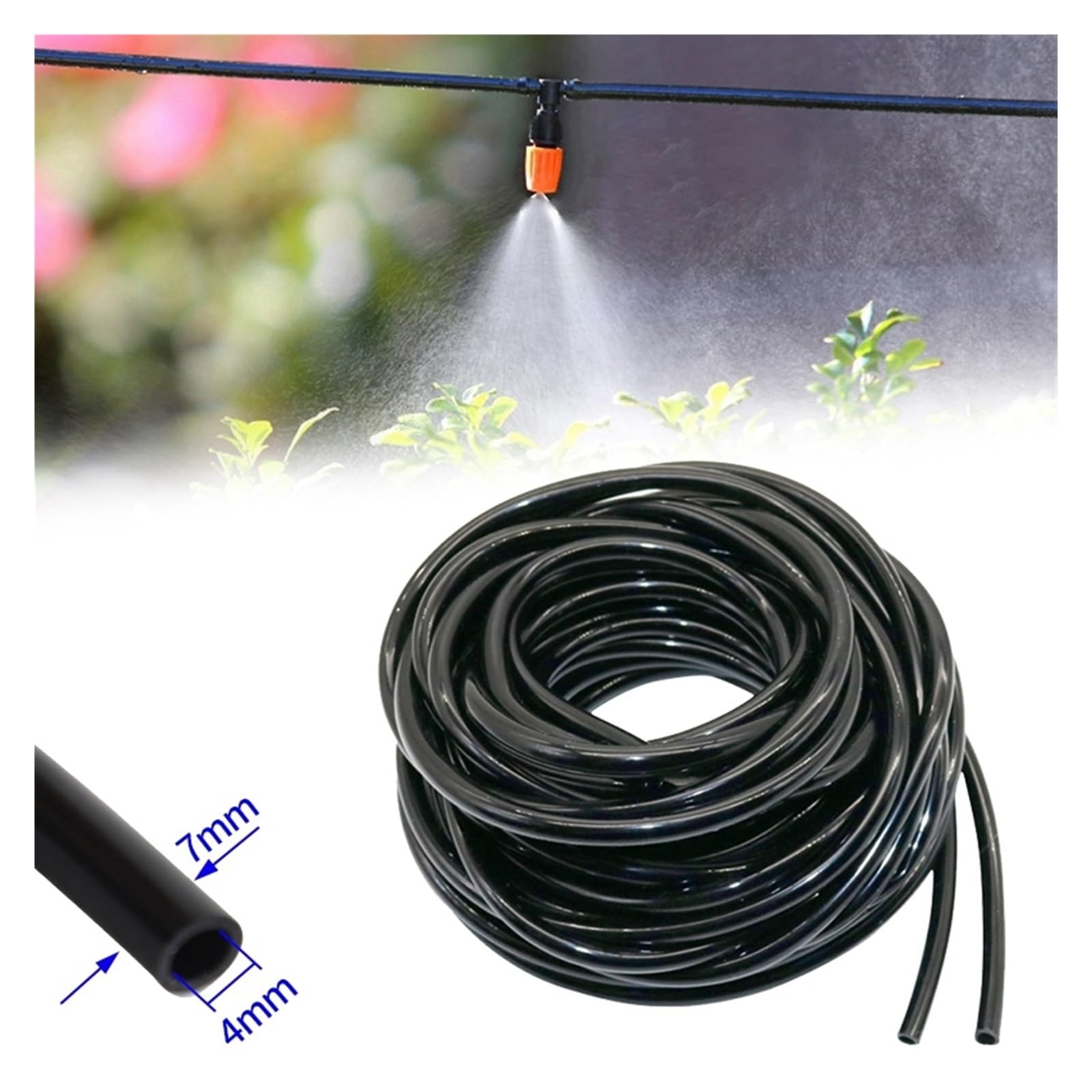Manguera de jardín ligera extensible Manguera de riego for jardín, sistema de riego por microgoteo, tubería for plantas de invernadero, flores, tubería(50M)