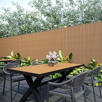 NewTechWood 63 in. Poly Aluminum BBQ Table (Peruvian Teak)