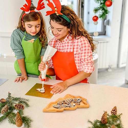 Miniatura 6 de BESTonZON Tabla de charcutería de árbol de Navidad, platos de plato de árbol de Navidad en forma de tablero de charcutería de madera para