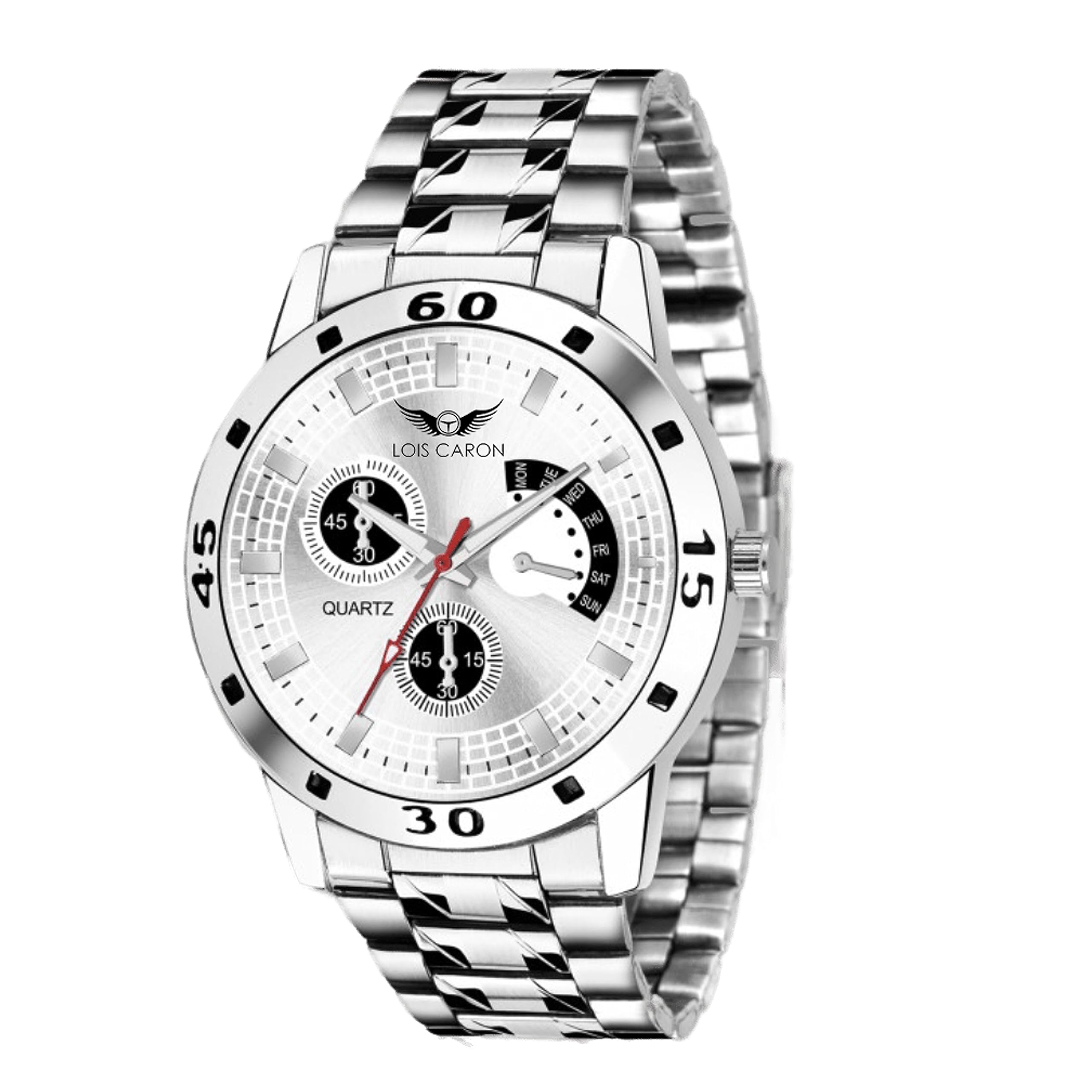 LOIS CARON White Dial and Silver Chain for Boys & Men Analog Watch (LCS-4264) (B0CF9PH15V) Amazon Price History, Amazon Price Tracker