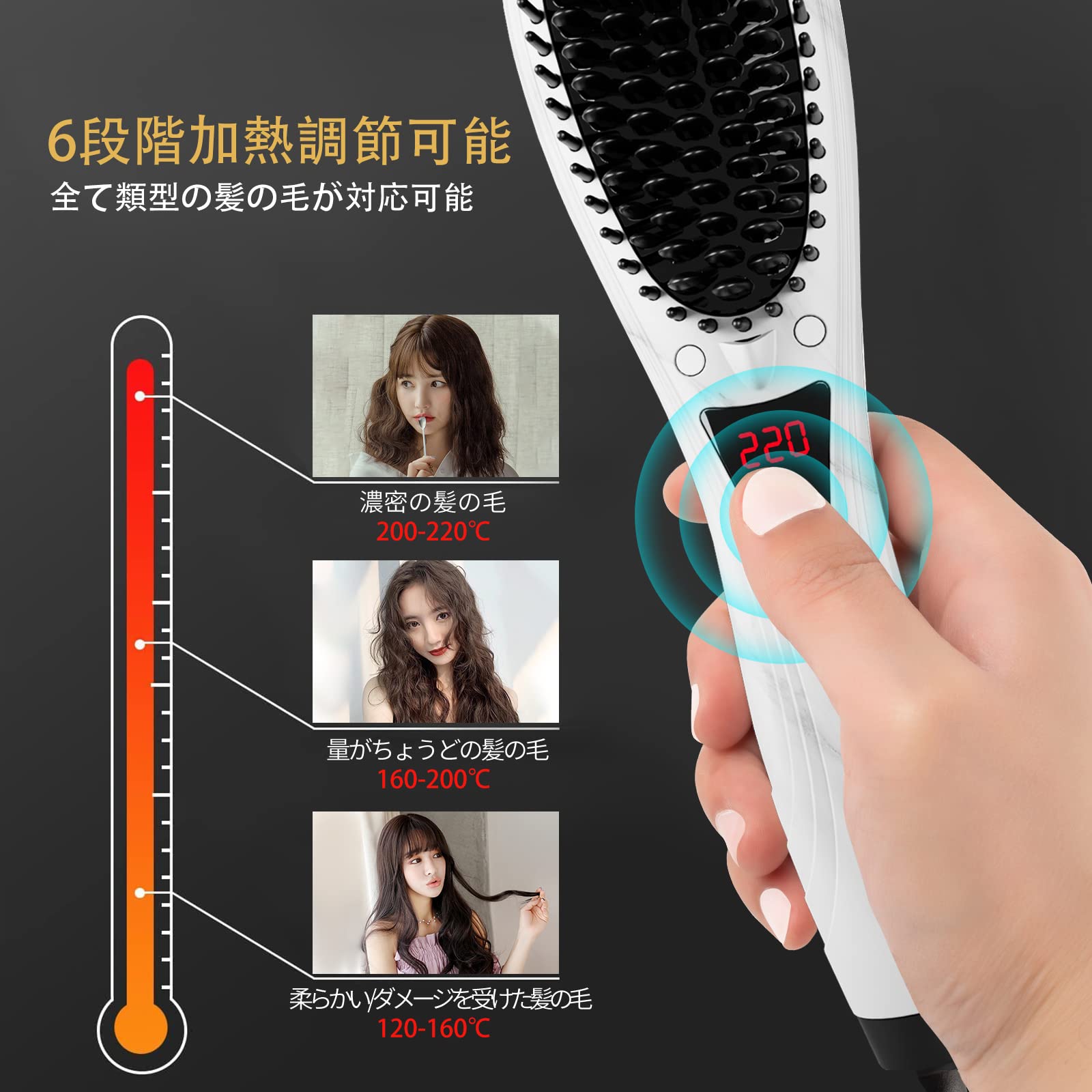 Amazon | 【2022斬新な色】ヒートブラシ ストレート ブラシアイロン 