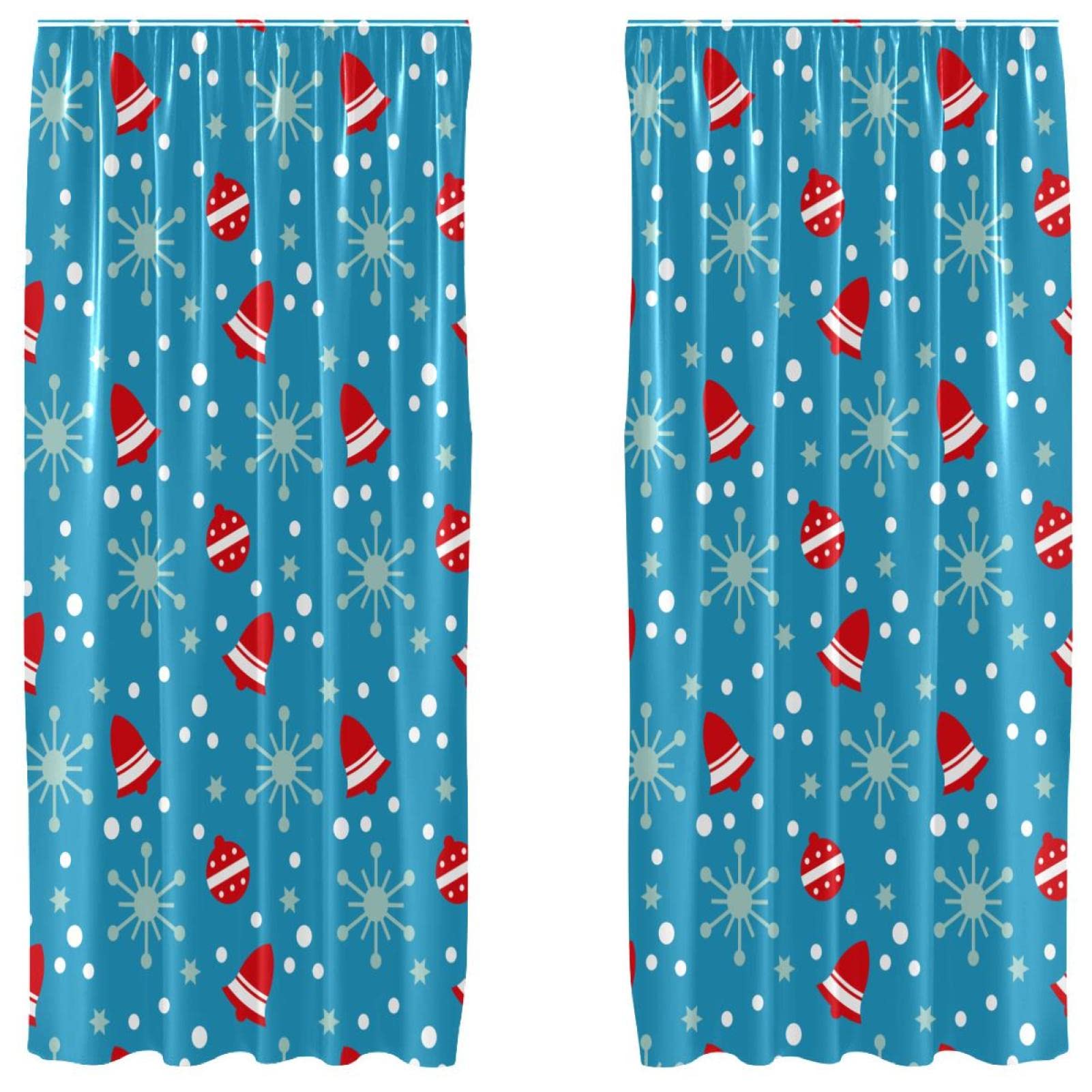 Cortinas de Navidad rojas de 55x84 pulgadas en pack de 2 paneles ligeros decorativos