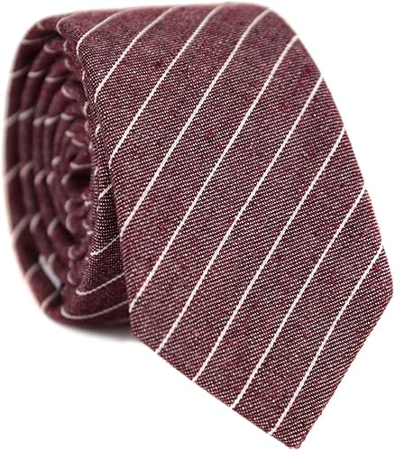 Miniatura 10 de JESLANG Corbata ajustada para hombre de 256 pulgadas de algodón y lino perfecta para ocasiones formales e informales