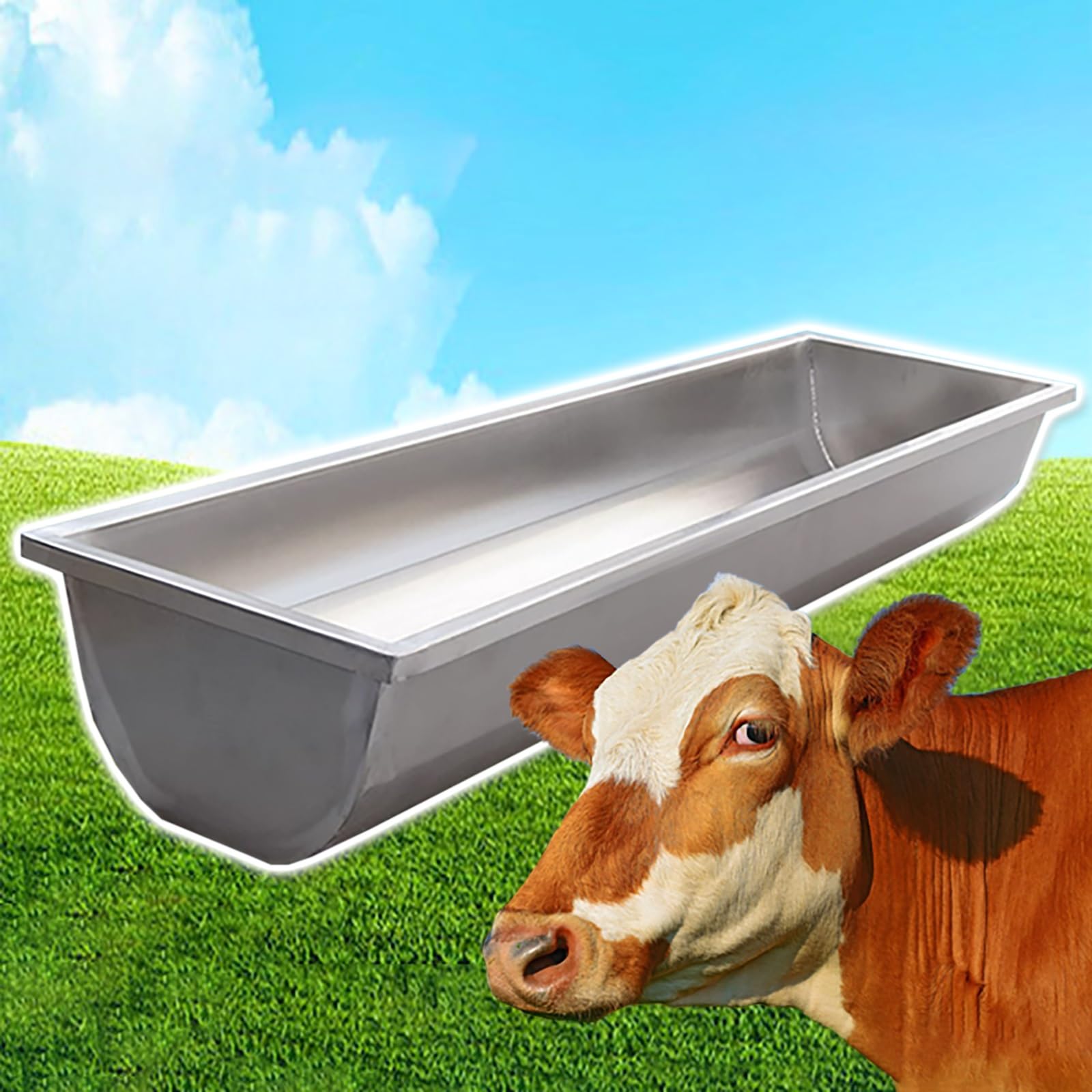 Mangeoire portable en métal durable, râtelier à foin et bac à eau pour ovins