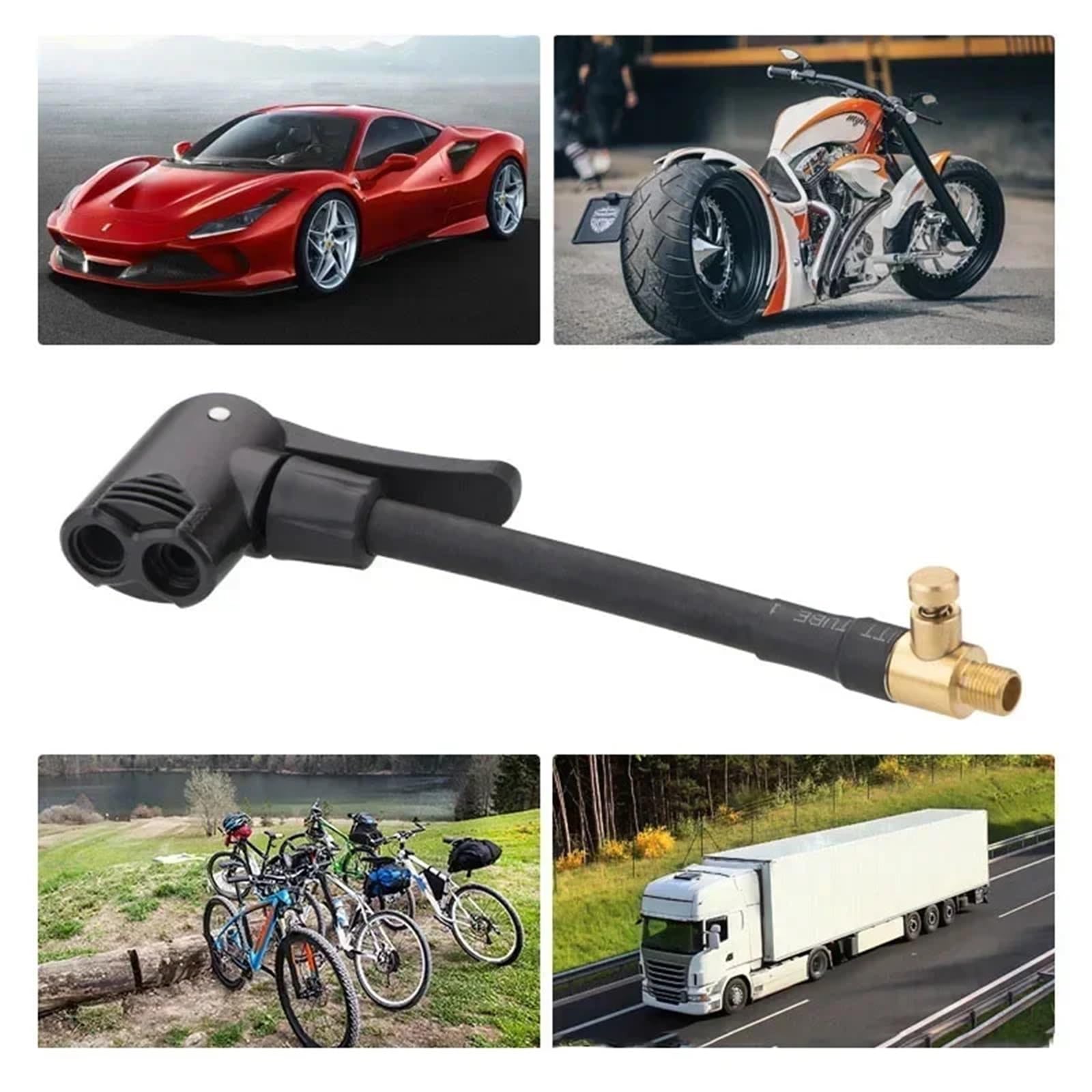 15 Stück Auto-Luftpumpen-Verlängerungsrohr-Düsenadapter für schnelles Reifenaufpumpen (mit Luftablass)