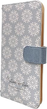 Xperia Ace III SO-53C / SOG08 / A203SO Case Notebook Type Smartphone Case nbdt007g Nordic Flower Pattern Shower Dot Gray Card Type Smartphone Cover Mobile Cover Compatible ZI L Zeal M