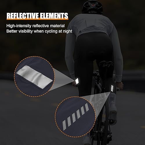 Miniatura 5 de Santic Pantalones largos de ciclismo para hombre, con bolsillo acolchado 4D