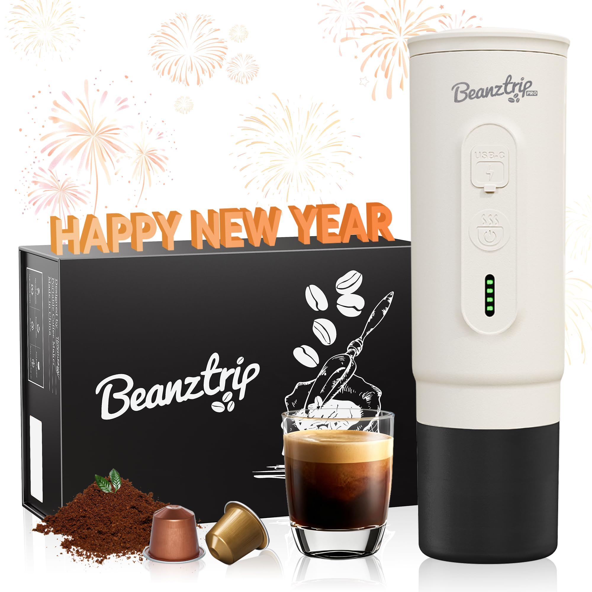 BEANZTRIP(ビーンズトリップ) H02 PRO ポータブル電動エスプレッソメーカー 小型コーヒーマシン ネスプレッソカプセルのオリジナルポッドと挽いたコーヒーに対応 ミニトラベルサイズ キャン… Amazon | BeanzTrip H02 PRO ポータブル電動エスプレッソメーカー