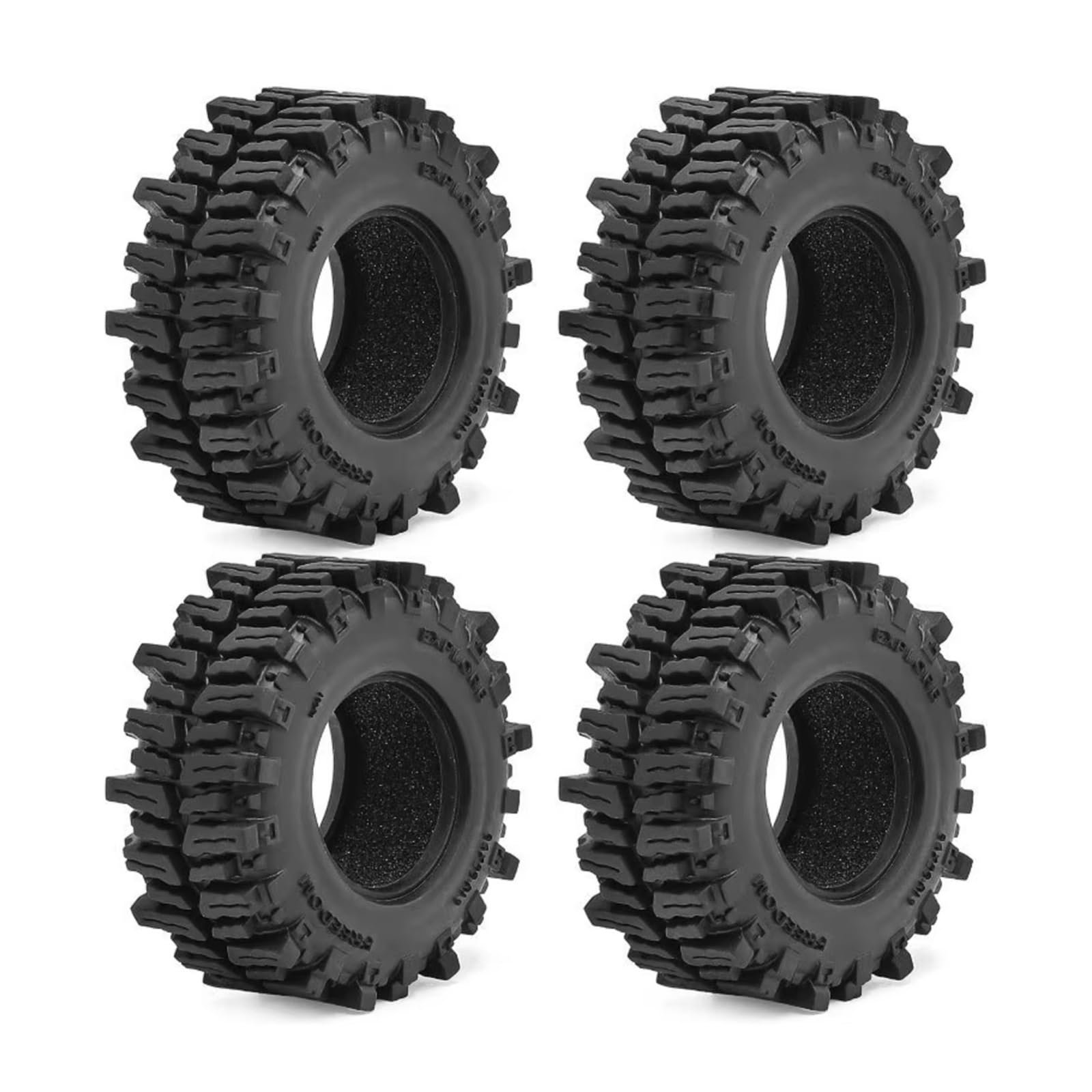 RC Coche NeumáTico Piezas para TRX4M para SCX24 AX24 para FCX24 1/18 1/24 4 Piezas Neumáticos Goma Blanda 64 Mm Y 1,3" para Alto Agarre Coches RC Todoterreno Accesorios Repuestos