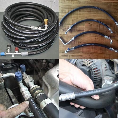 Miniatura 8 de Crimpadora de manguera hidráulica Herramienta de prensado de CA para accesorios de manguera de púas y cuentas | Juego de 7 troqueles para reparación