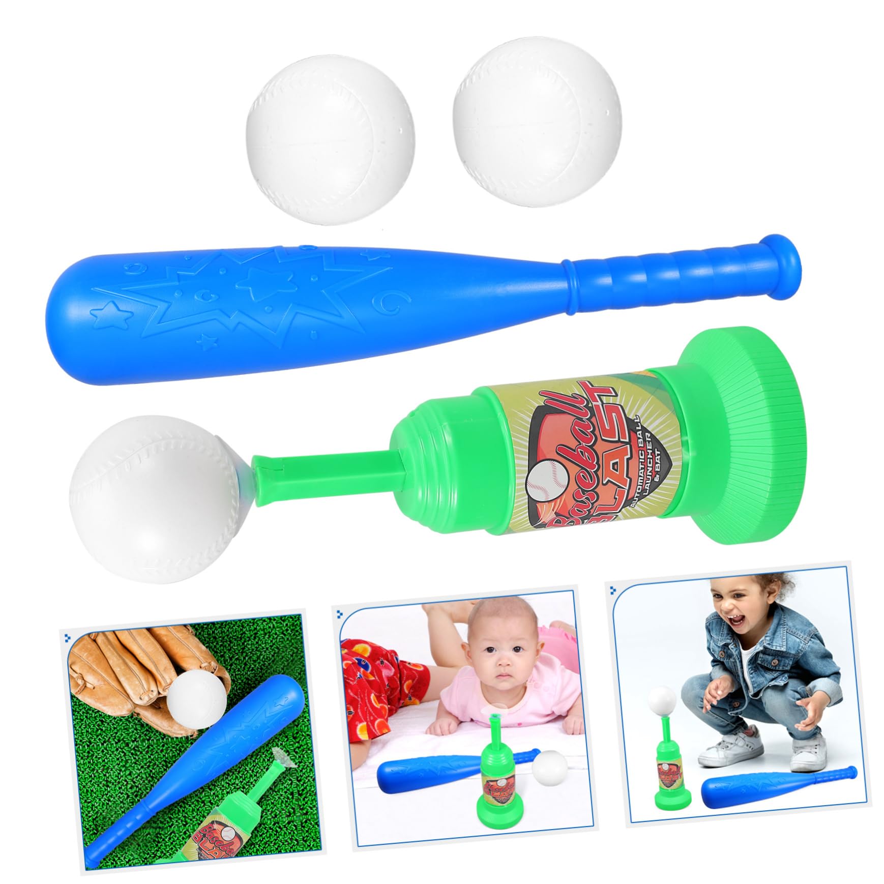 UPKOCH 1 Ensemble de Base-Ball Jouets Balle Enfants Petit Machine à Lancer Automatique Parent-Enfant Outil de Jeu de Base-Ball Batte de Baseball et Lanceur de Base-Ball Abdos
