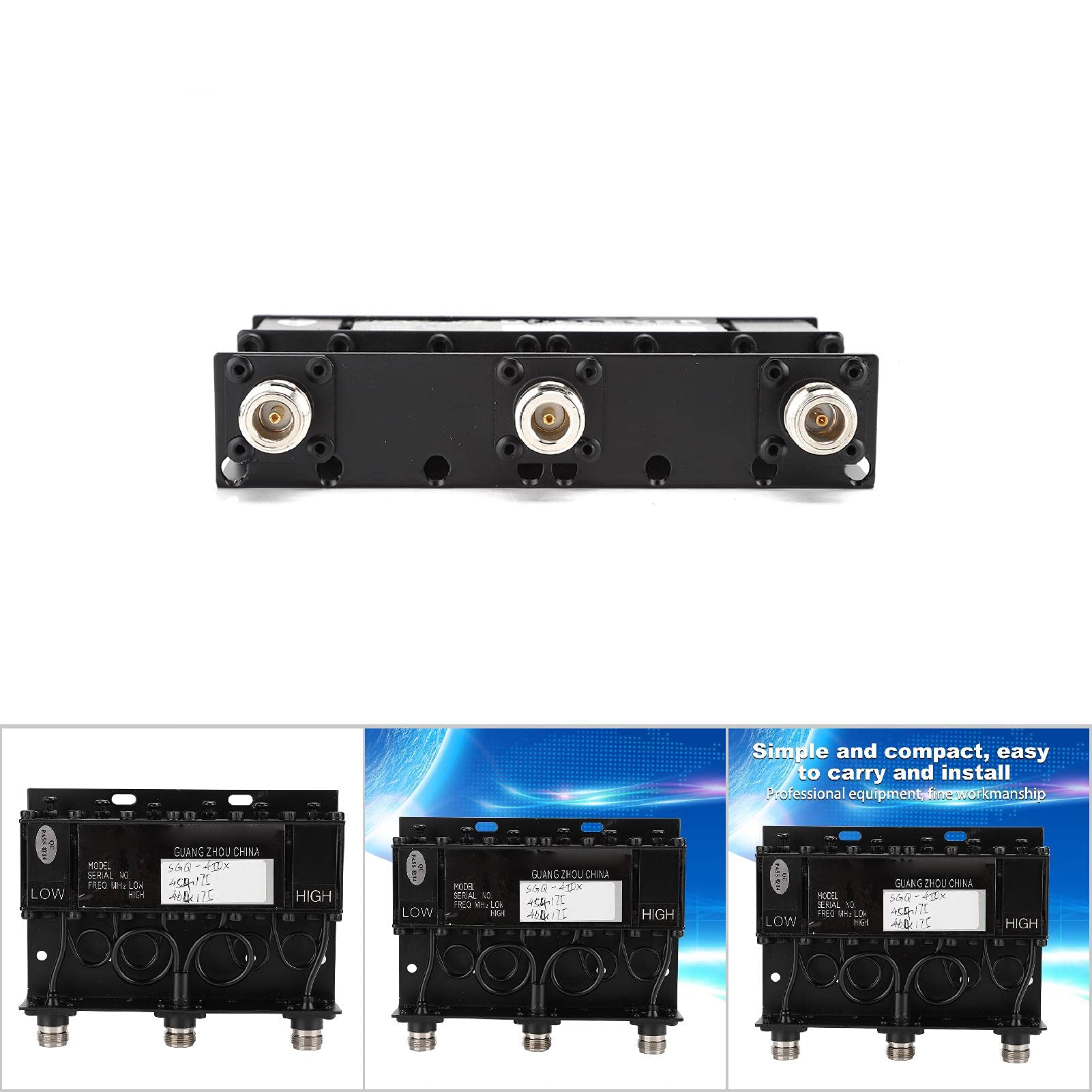 Duplexer UHF a 6 cavità con Isolamento 80dB per Connettore N Ripetitore Tono Radio, Adatto per Grandi Aree, Potenza 10W