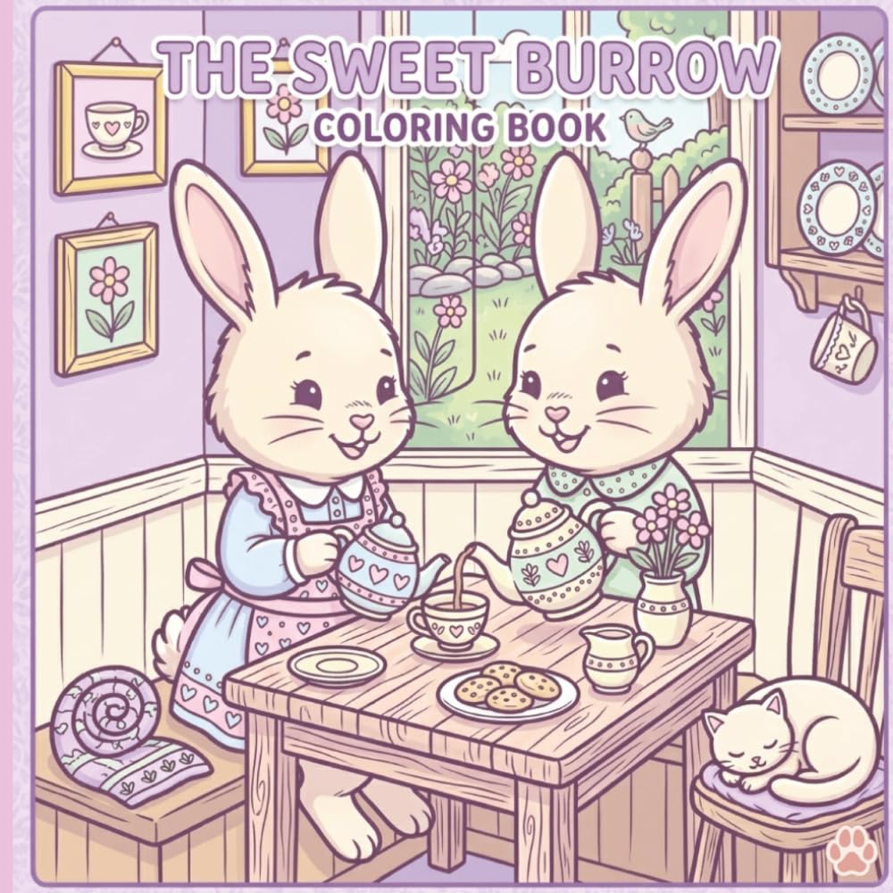 The Sweet Burrow: A Coloring Book: Cute Bunnies & Cozy Adventures: Charming Coloring Pages for Kids and Bunny Lovers (Rabbits Cozy Coloring Books)