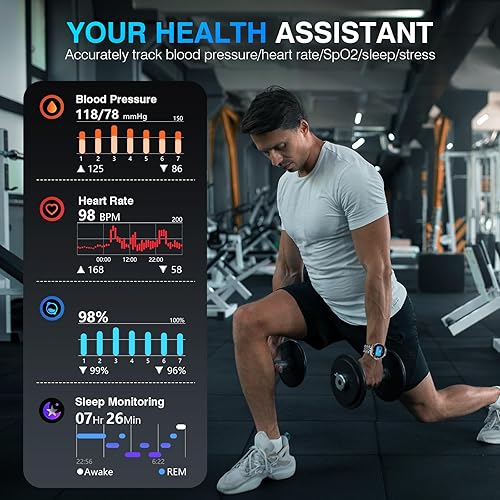 Miniatura 5 de SOUYIE Reloj inteligente AI, DA GPT reloj inteligente impermeable, pantalla AMOLED de 1.19 pulgadas, frecuencia cardíaca 24/7, oxígeno en sangre,