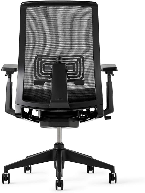 Haworth Very Office Chair with Ergonomic Forward Tilt Feature and Lumbar Support, Adjustable Desk Computer Chair with Breathable Mesh Back for Home Office Furniture, Coal