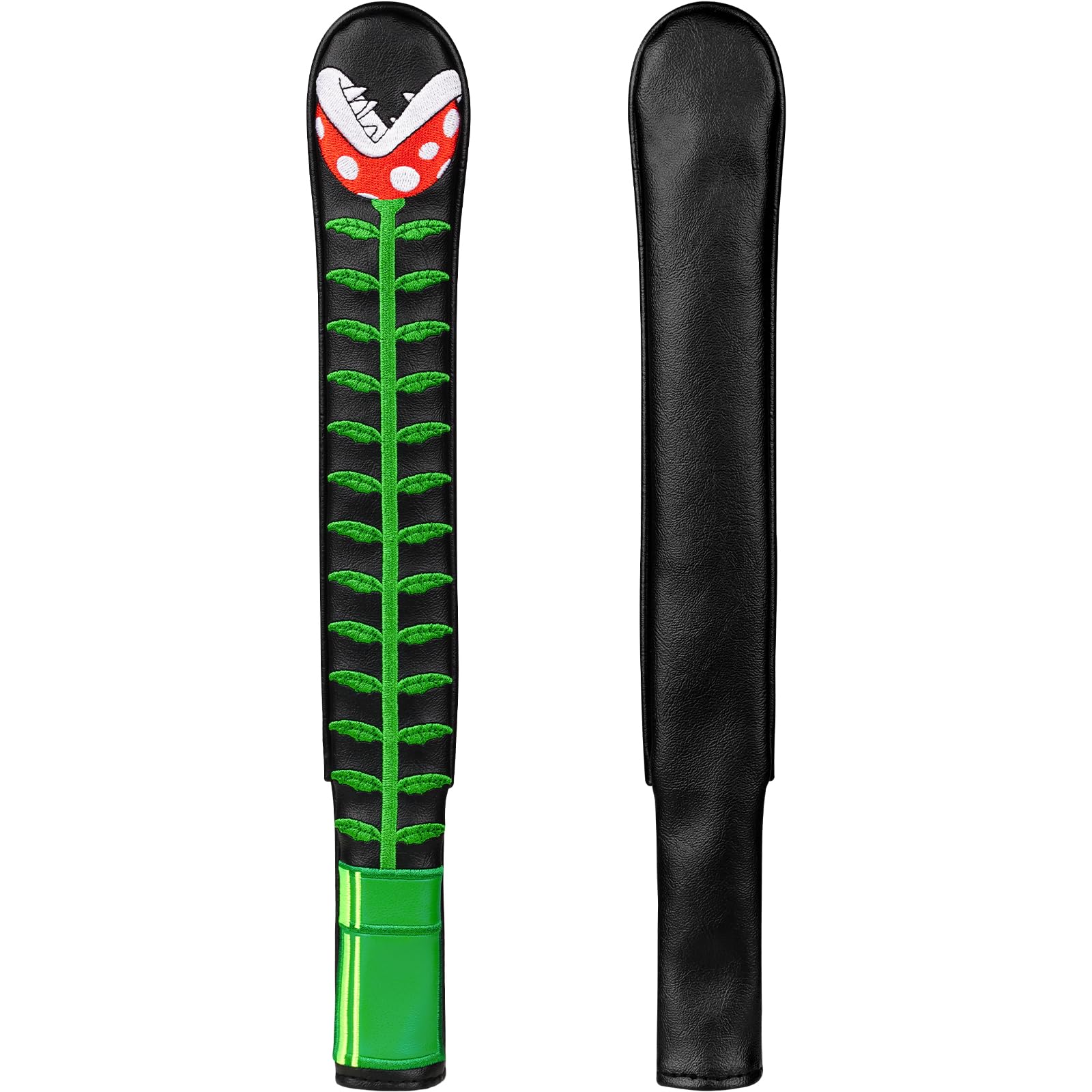 LZFAN Golf Alignment Stick Cover - Leather Holds at Least 2 Sticks, Club Protector Embroidery(Carnivorous Plant)