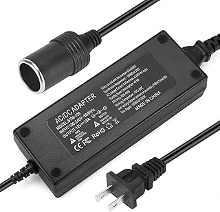 Facmogu AC 100-240V to DC 12V 10A 120W Power Adapter with Female Car Cigarette Lighter Socket, AC to DC Switching Power Supply with US Plug, Amp Voltage Converter Transformer for Car Powered Devices