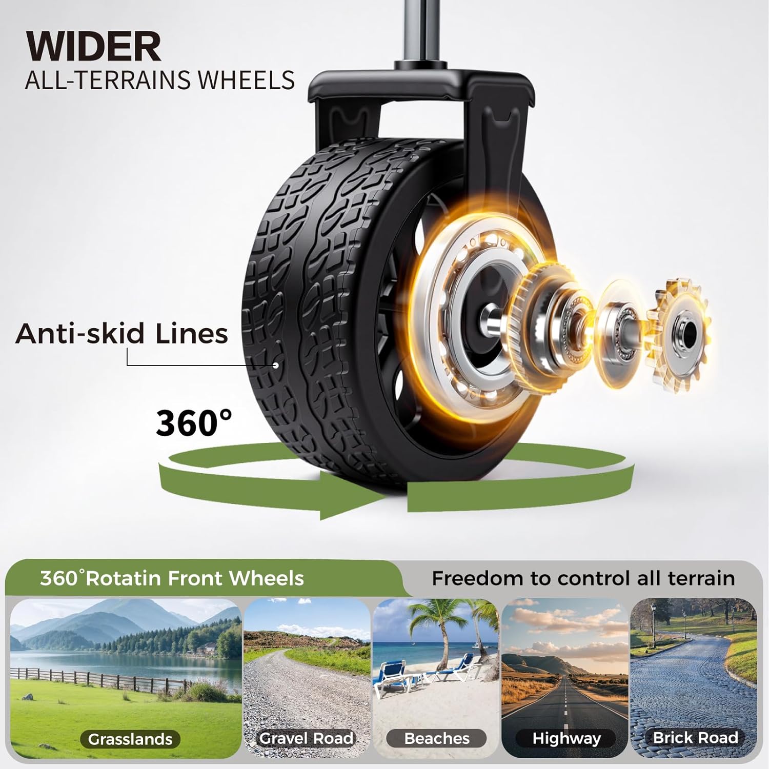 Collapsible Wagon Carts 140L with Waterproof Cover, 360LBS Heavy Duty Foldable Grocery Cart with Detachable Side Pouch & 360° Front Wheels for Garden,Camping, Shopping, Outdoor Sports (Black)