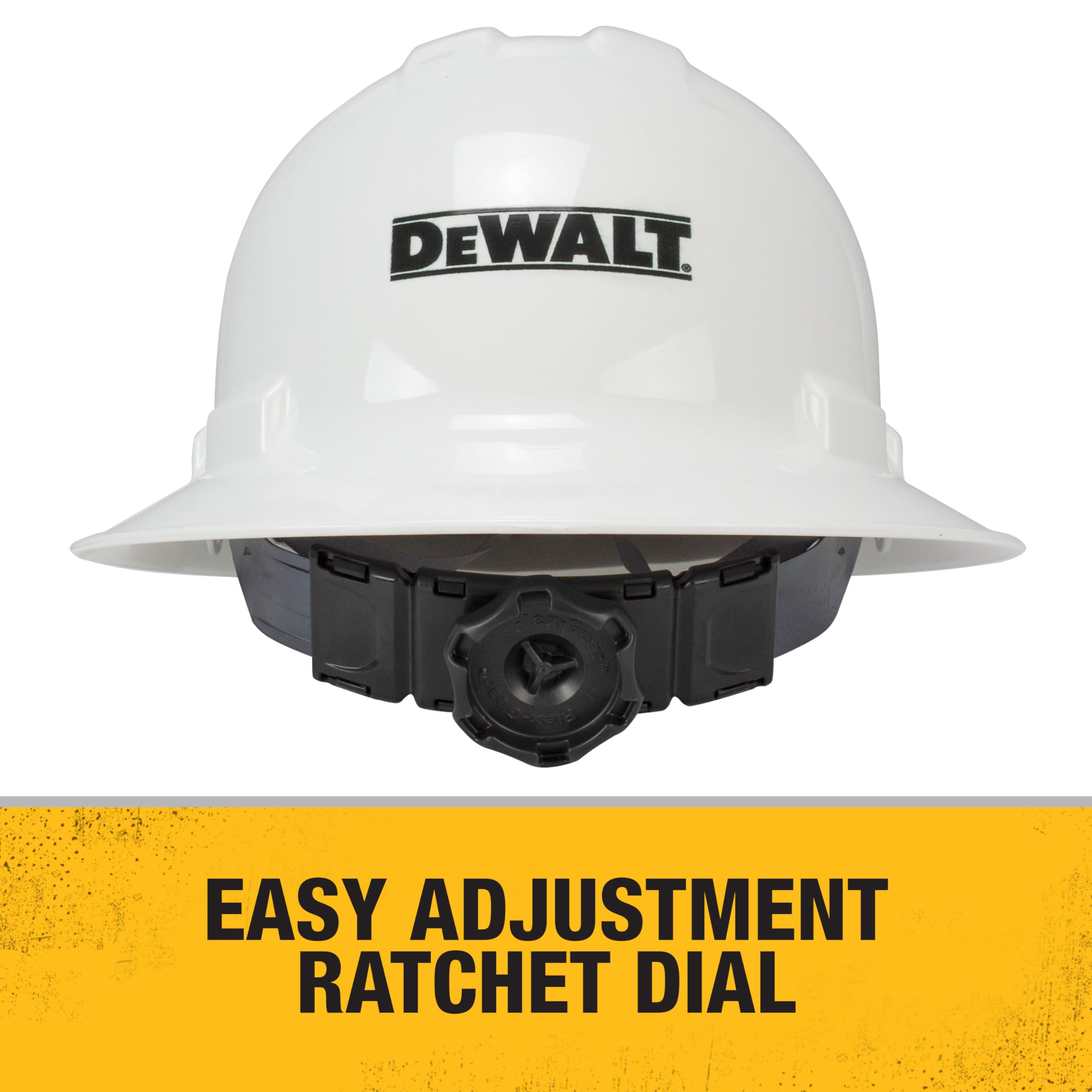 DEWALT Casco rígido de ala Completa con suspensión de trinquete de 6 Puntos, Color Blanco