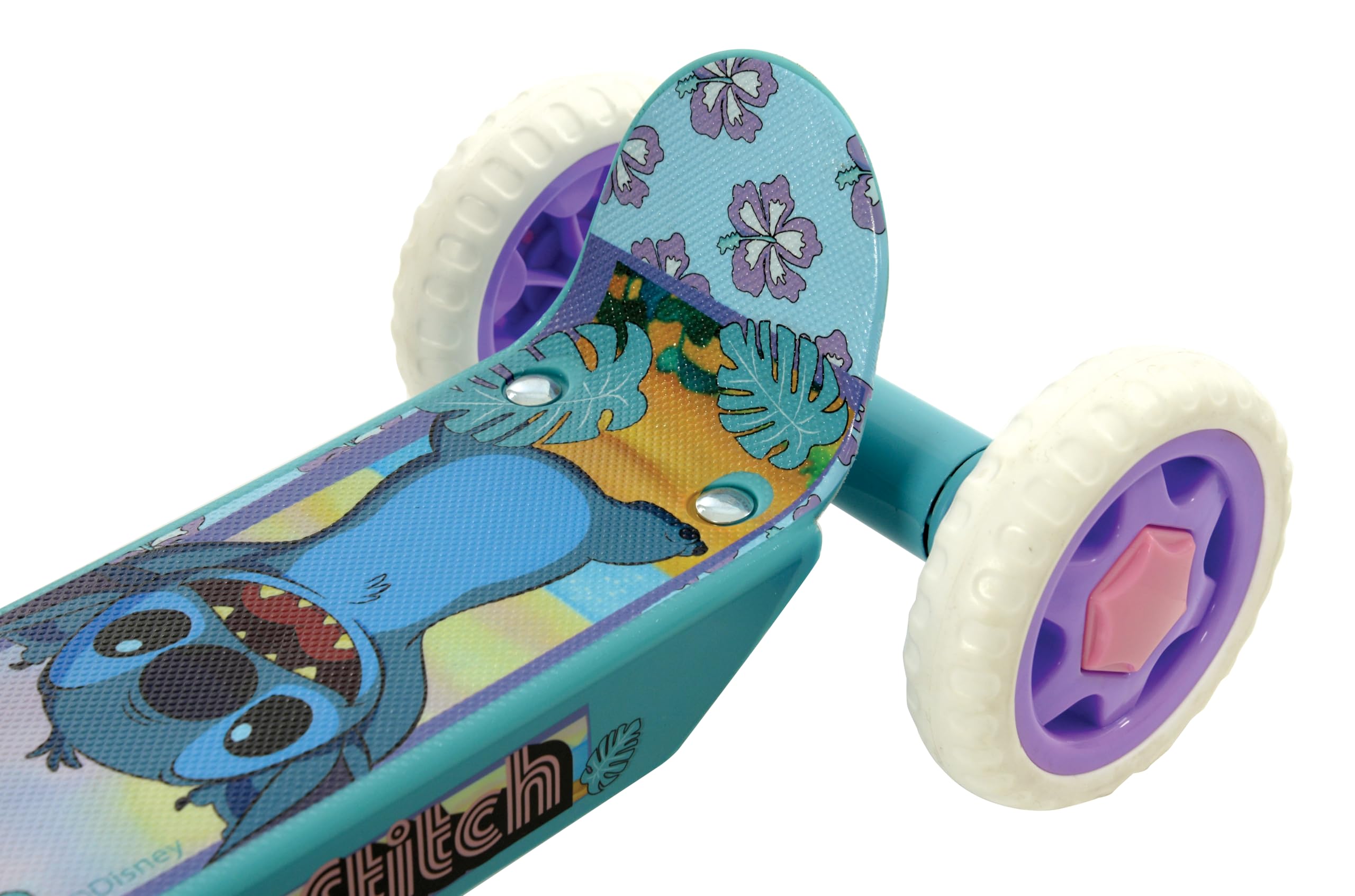 Trottinette 3 Roues Stitch Disney Pour Enfants 2 Ans Et Plus - Guidon Ergonomique, Repose-pied Antidérapant - Capacité 20 Kg, Couleur Bleu Et Violet