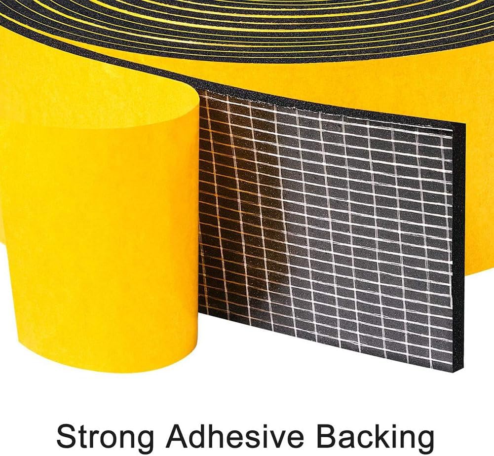 Foam Rubber Adhesive Tape for Acoustic Insulation of Furniture Doors and Windows Car Interior, Length 3m,15mm*30mm
