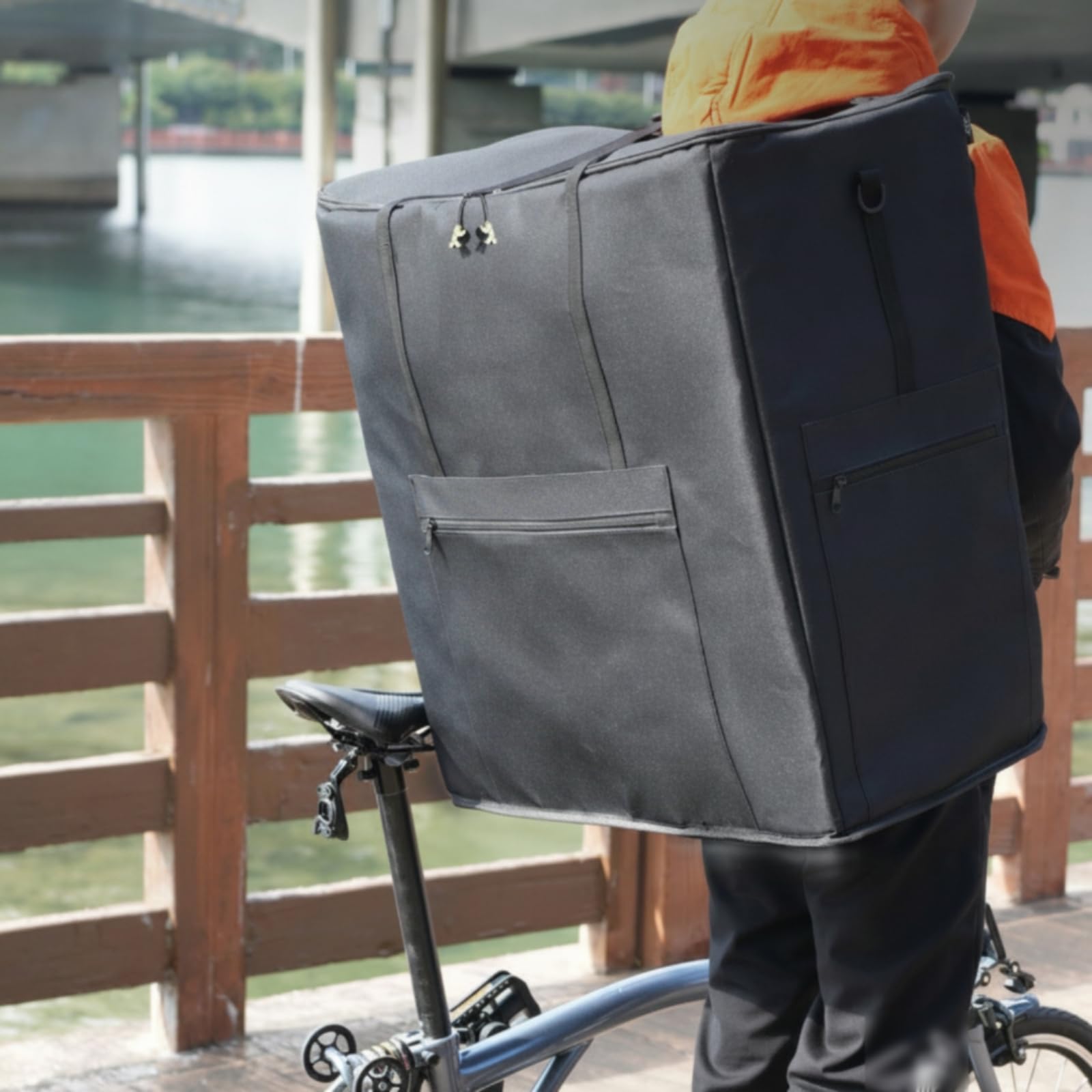 Faltfahrrad Tasche Fahrradtasche Transporthülle Tragetasche Aufbewahrungstasche Tragefreundlich mit Rucksackgurten Und Stabiler Form für Lagerung, Style to 2
