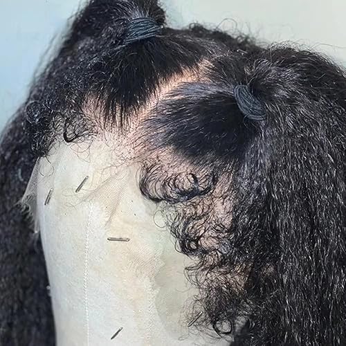 Miniatura 6 de Peluca de cabello humano rizado HD 360 con encaje frontal Yaki Kinky Straight Pelucas de cabello humano prearrancado rizado de bebé transparente HD