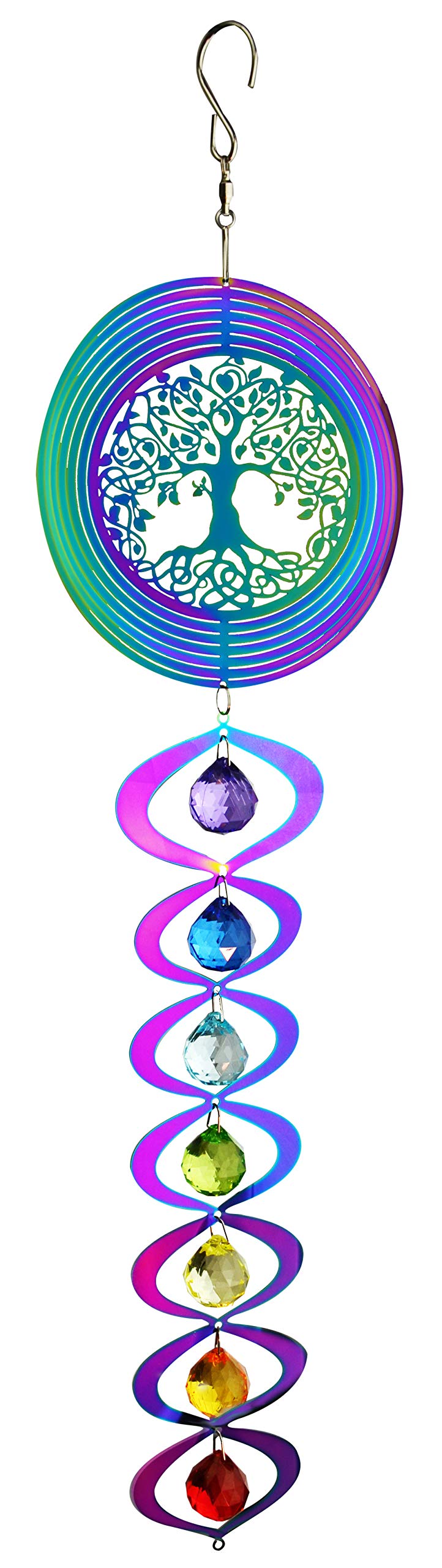 Red Carpet Studios Long Spiral Chakra Spinner, Iridescent Tree of Life